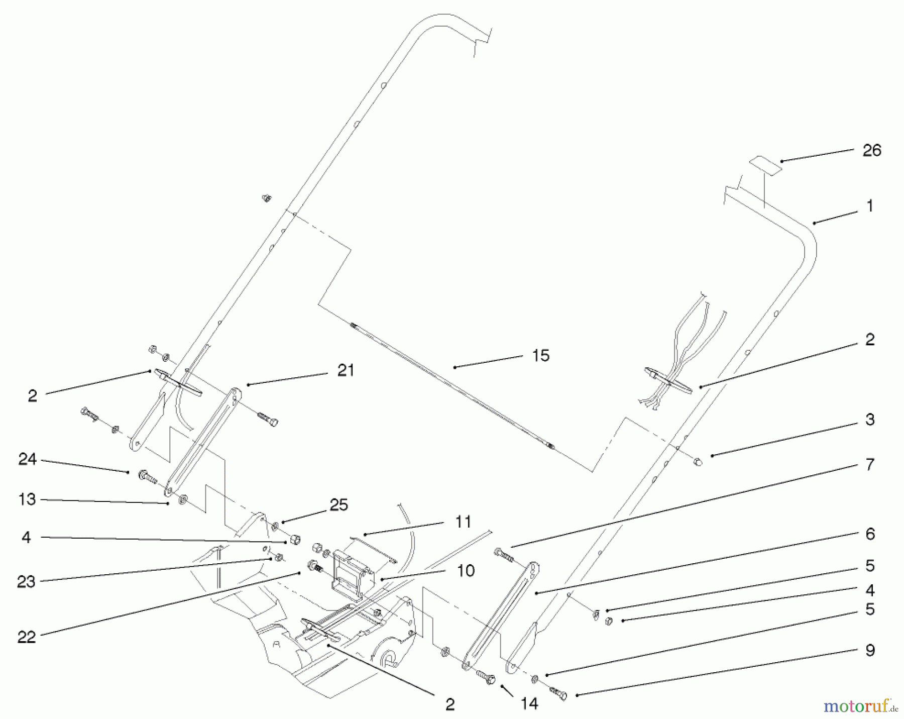  Rasenmäher 22045 - Toro 53cm Recycler Mower (SN: 230000001 - 230999999) (2003) HANDLE AND HANDLE LATCH ASSEMBLY