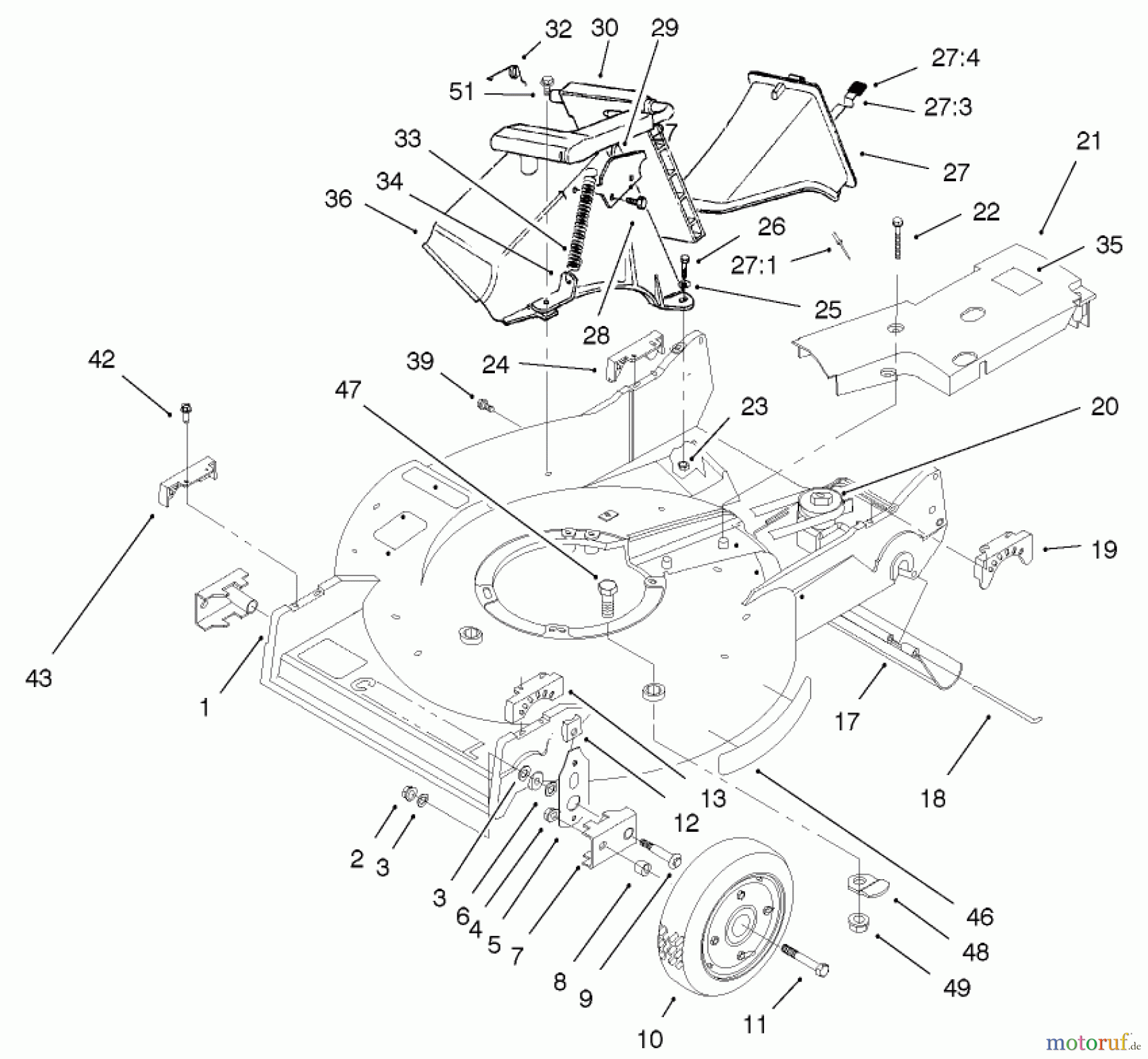  Rasenmäher 22045 - Toro 53cm Recycler Mower (SN: 230000001 - 230999999) (2003) HOUSING ASSEMBLY