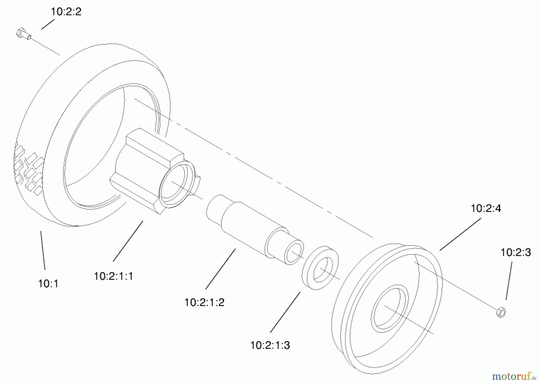  Rasenmäher 22045 - Toro Recycler Mower (SN: 200000001 - 200999999) (2000) FRONT TIRE & WHEEL ASSEMBLY