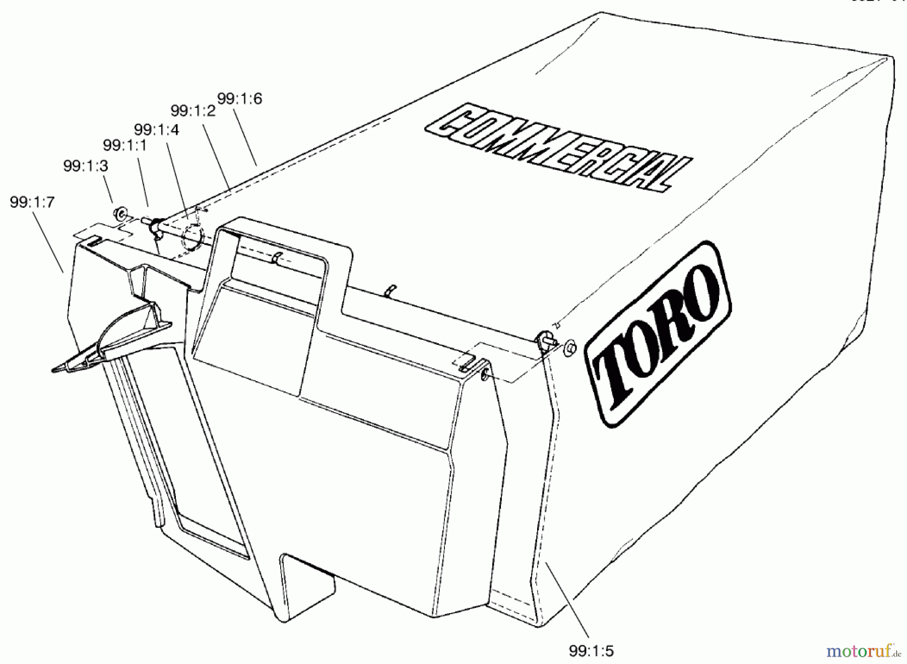  Rasenmäher 22045 - Toro Recycler Mower (SN: 9900001 - 9999999) (1999) GRASS BAG ASSEMBLY NO. 99-2535