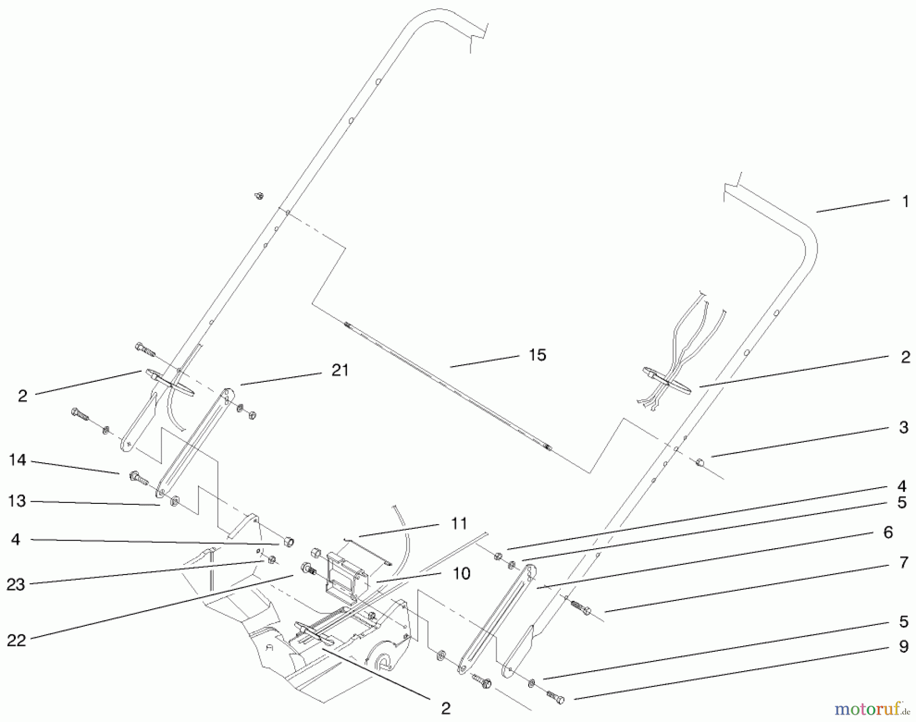  Rasenmäher 22045 - Toro Recycler Mower (SN: 200000001 - 200999999) (2000) HANDLE ASSEMBLY