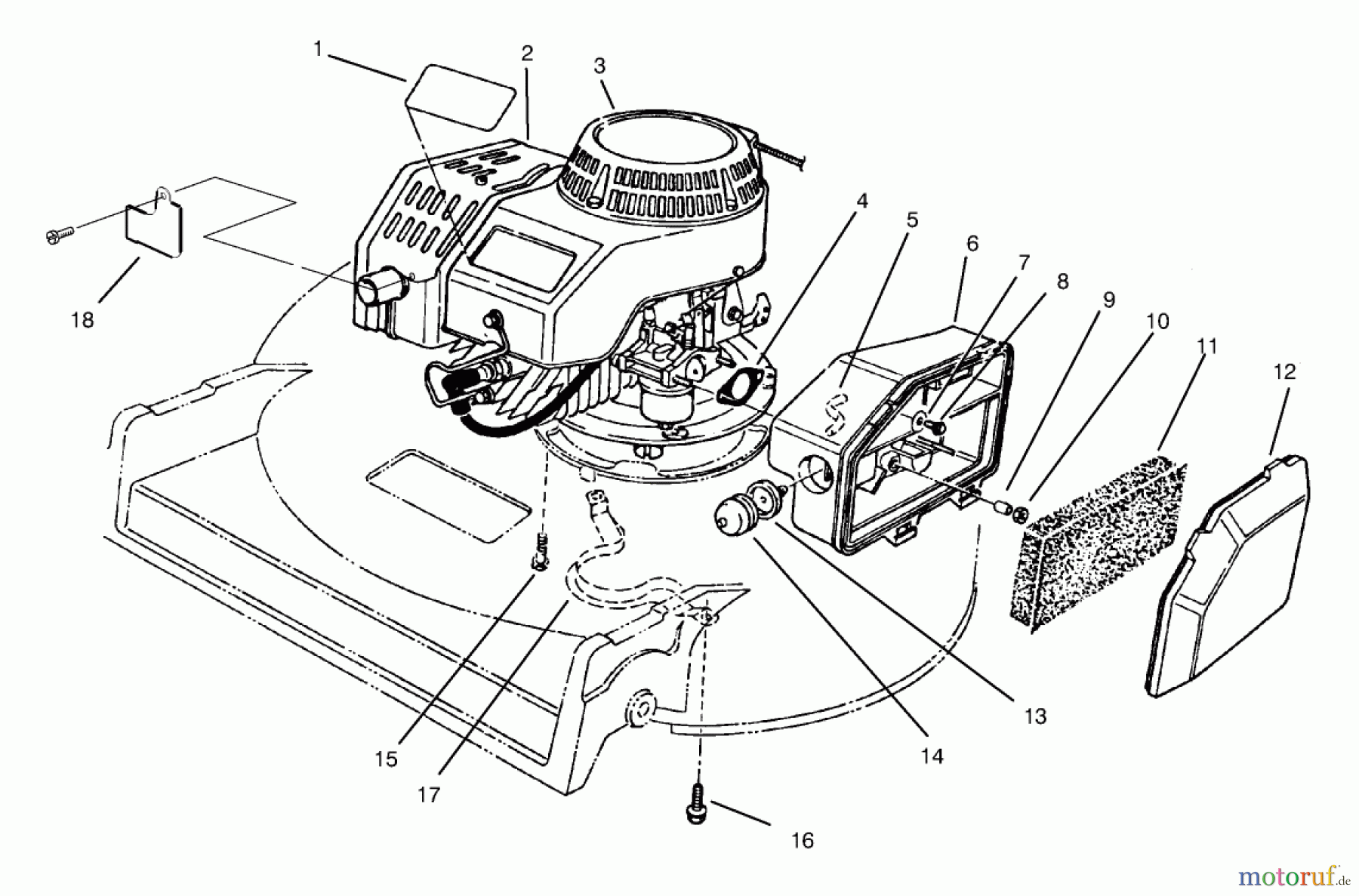  Rasenmäher 22045B - Toro Walk-Behind Mower (SN: 6900001 - 6999999) (1996) ENGINE ASSEMBLY