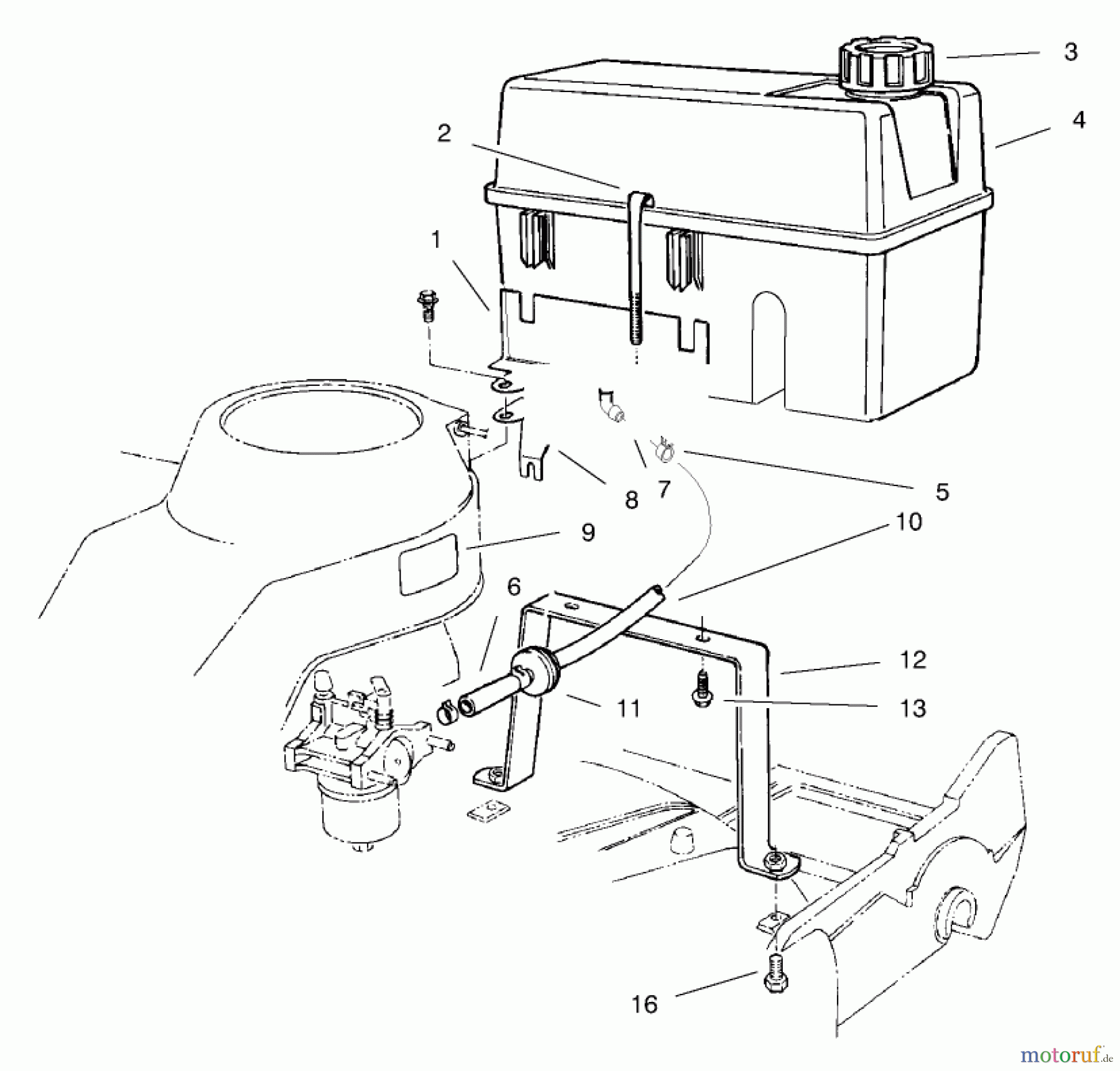  Rasenmäher 22045B - Toro Walk-Behind Mower (SN: 6900001 - 6999999) (1996) GAS TANK ASSEMBLY