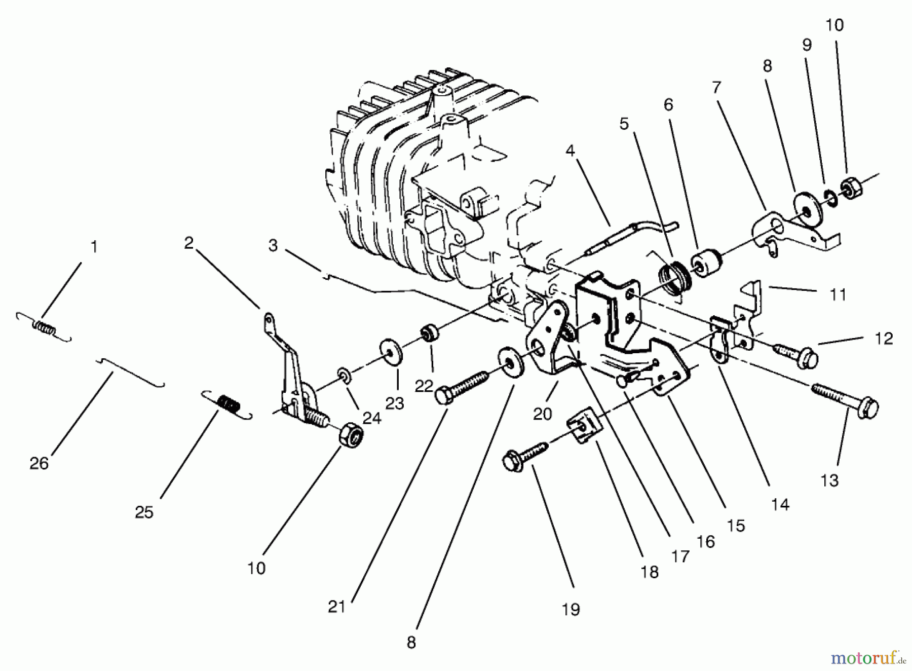  Rasenmäher 22045B - Toro Walk-Behind Mower (SN: 6900001 - 6999999) (1996) GOVERNOR ASSEMBLY (MODEL NO. 47PS5-7)(MODEL NO. 22045B)(MODEL NO. 47PT6-7)(MODEL NO. 22045)