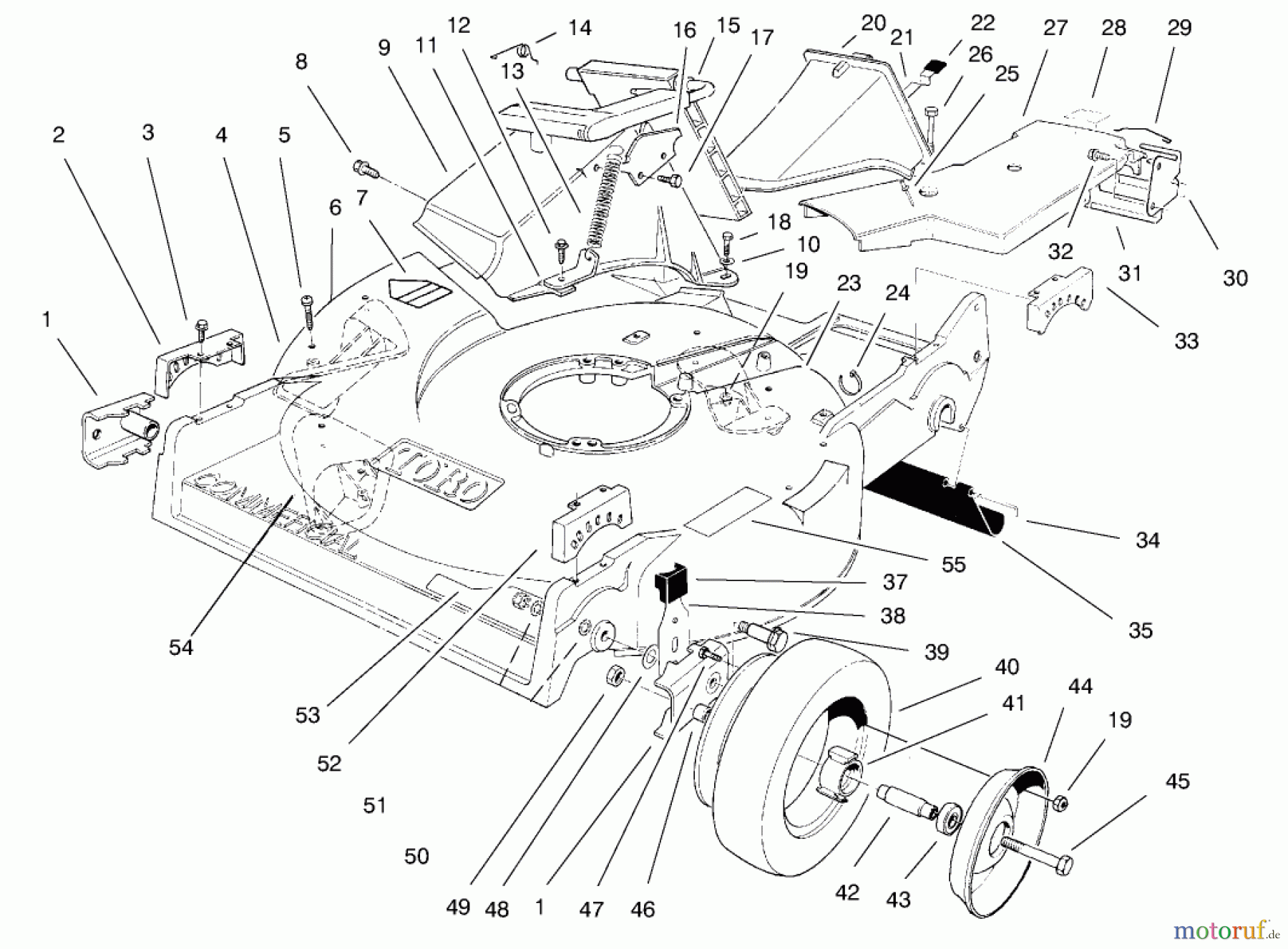  Rasenmäher 22141 - Toro Walk-Behind Mower (SN: 790000001 - 799999999) (1997) HOUSING ASSEMBLY