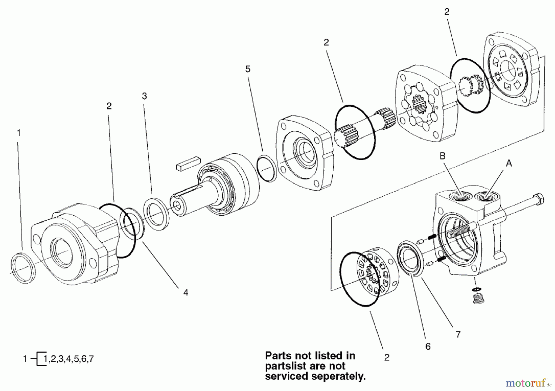  Compact Utility Attachments 22415 - Toro Rotary Broom, Dingo Compact Utility Loader (SN: 200000001 - 200999999) (2000) HYDRAULIC MOTOR ASSEMBLY NO. 99-6566