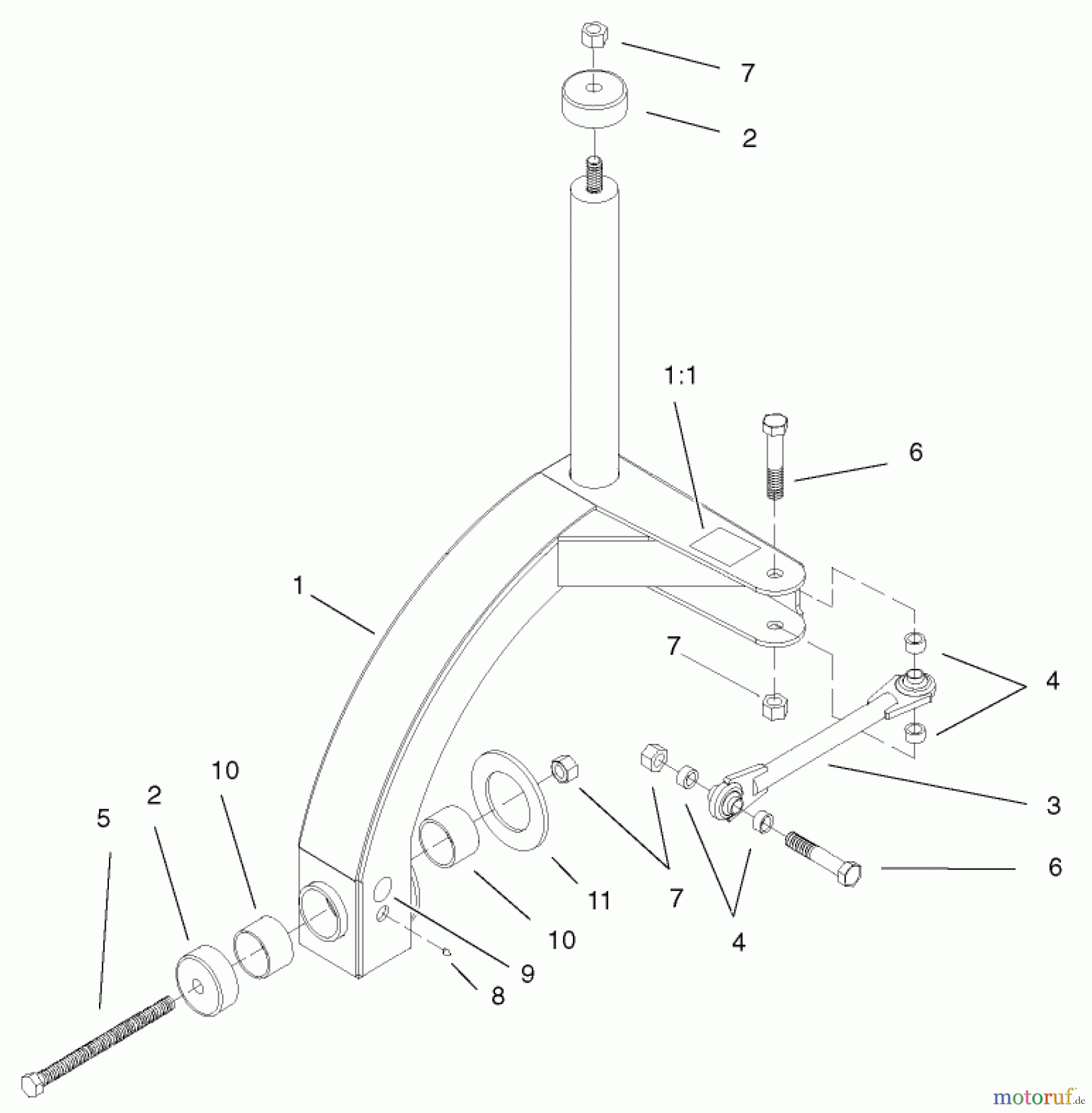  Compact Utility Attachments 22415 - Toro Rotary Broom, Dingo Compact Utility Loader (SN: 200000001 - 200999999) (2000) PIVOT ASSEMBLY