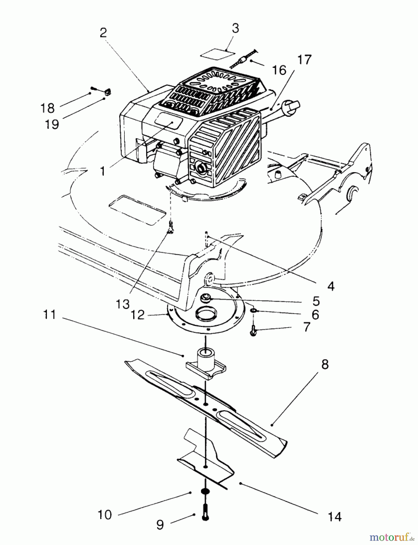  Rasenmäher 22145 - Toro Walk-Behind Mower (SN: 69000001 - 69999999) (1996) ENGINE ASSEMBLY