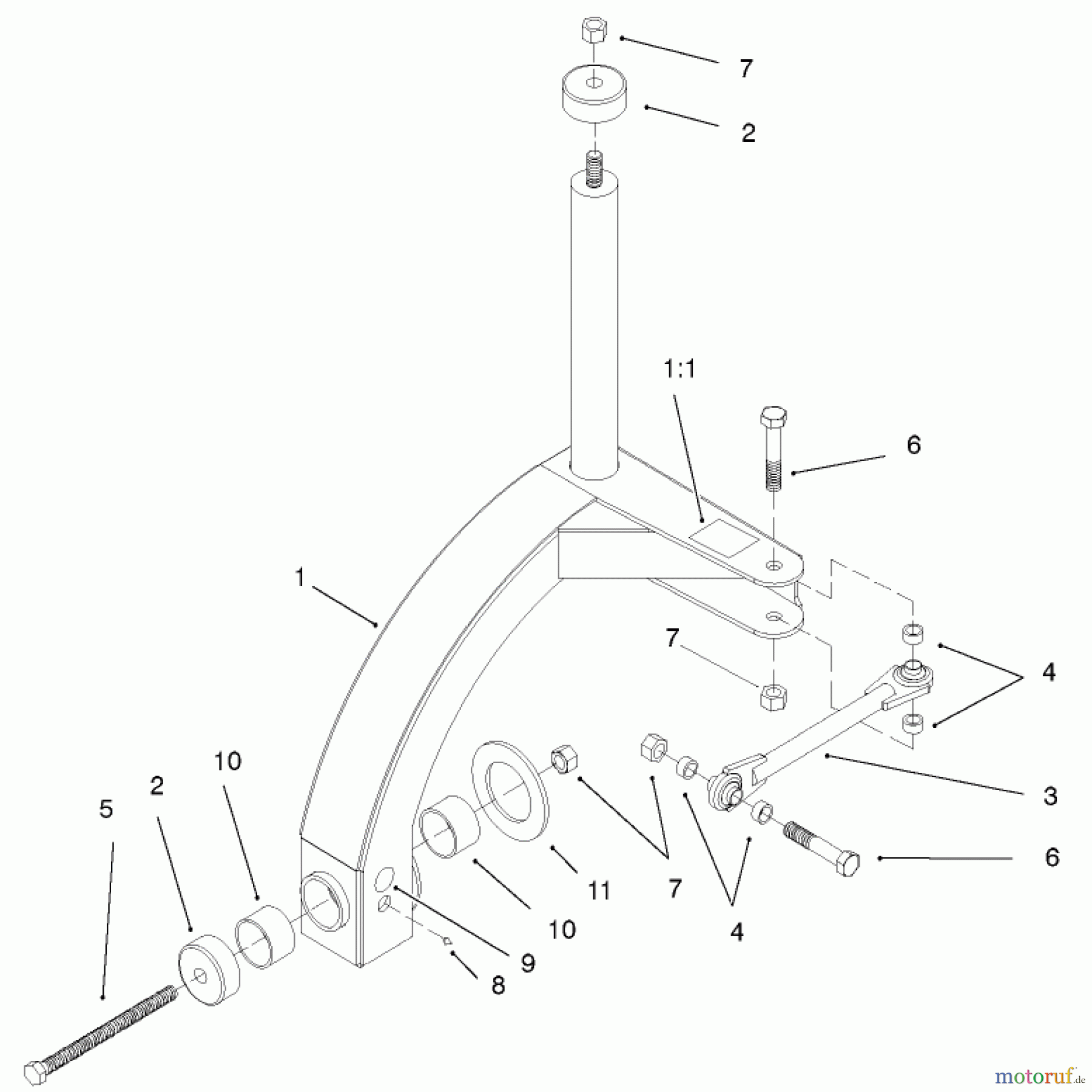  Compact Utility Attachments 22415 - Toro Rotary Broom, Dingo Compact Utility Loader (SN: 210000001 - 210999999) (2001) PIVOT ASSEMBLY