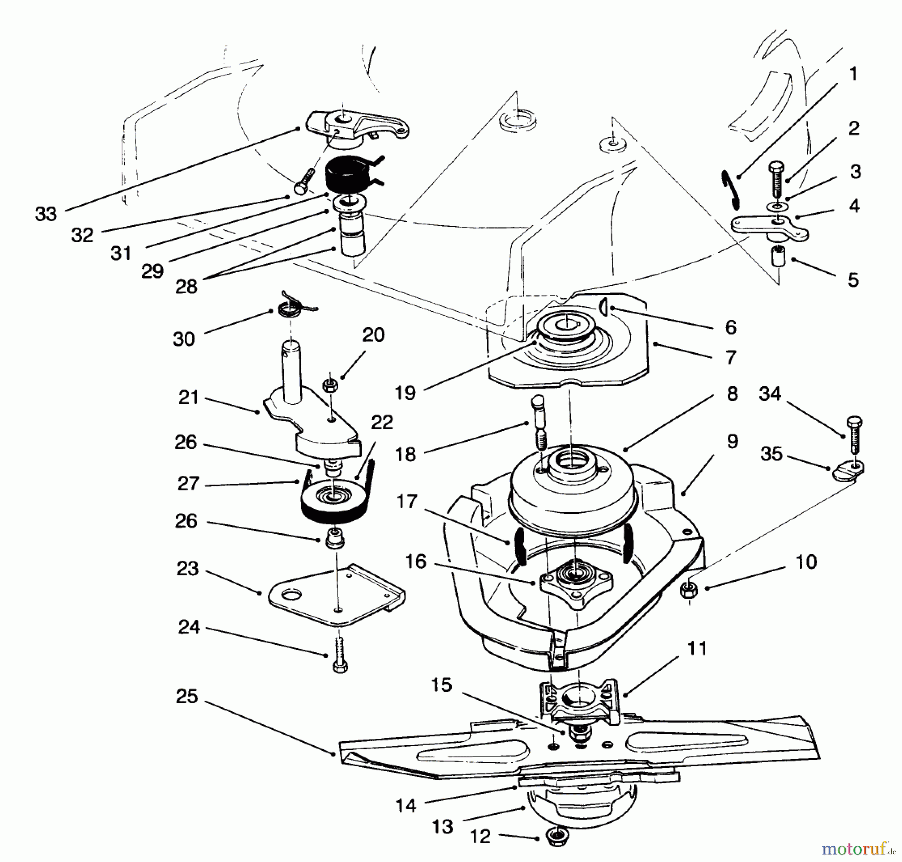  Rasenmäher 22151 - Toro Walk-Behind Mower (SN: 6900001 - 6999999) (1996) BLADE BRAKE CLUTCH ASSEMBLY