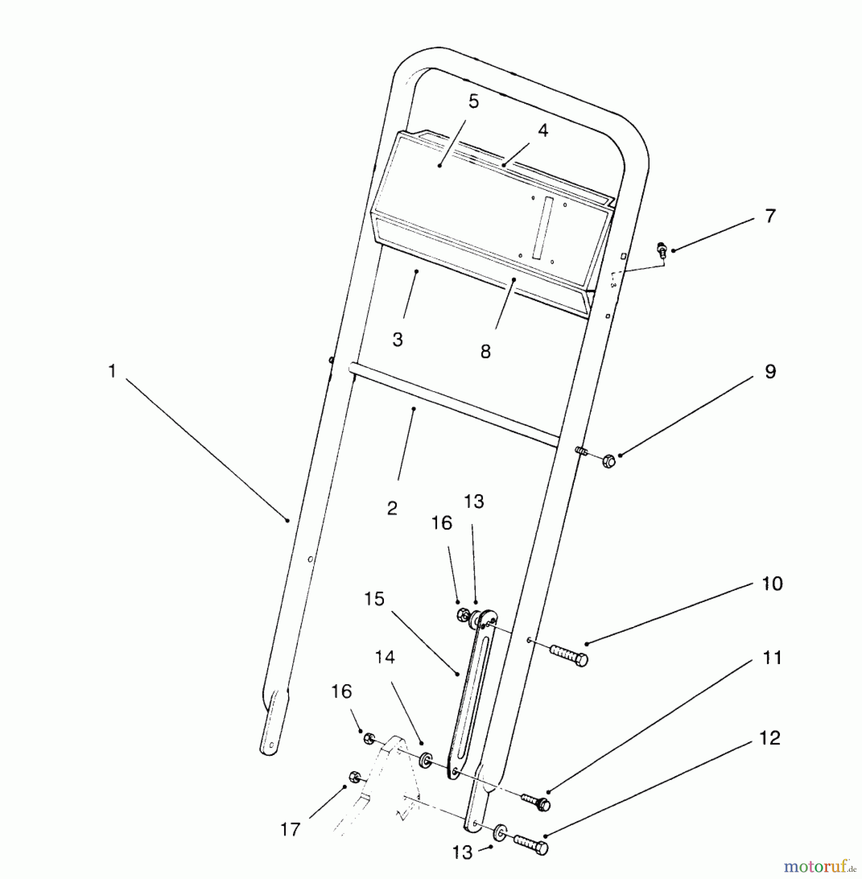  Rasenmäher 22151 - Toro Walk-Behind Mower (SN: 6900001 - 6999999) (1996) HANDLE ASSEMBLY