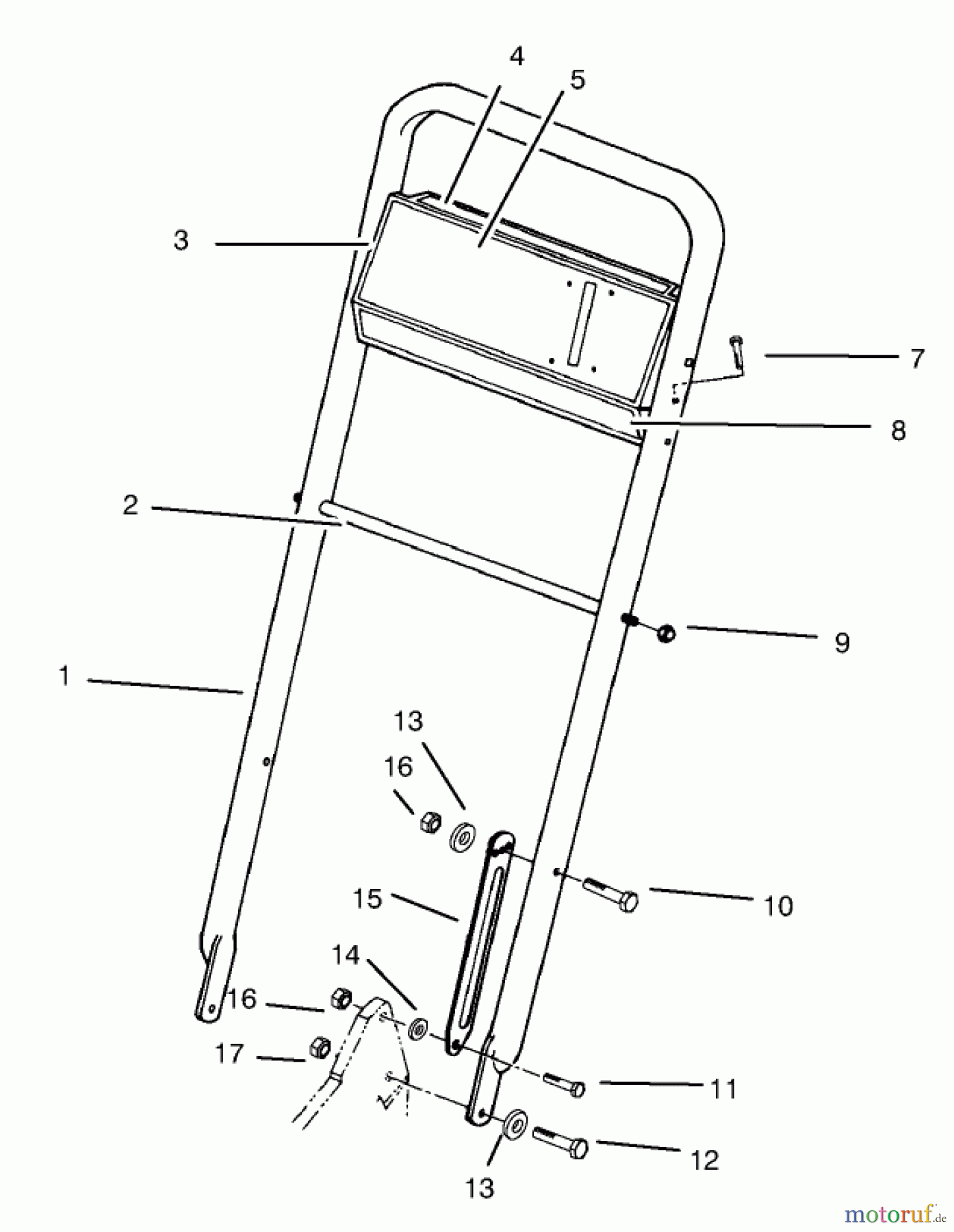  Rasenmäher 22154 - Toro Walk-Behind Mower (SN: 7900001 - 7999999) (1997) HANDLE ASSEMBLY