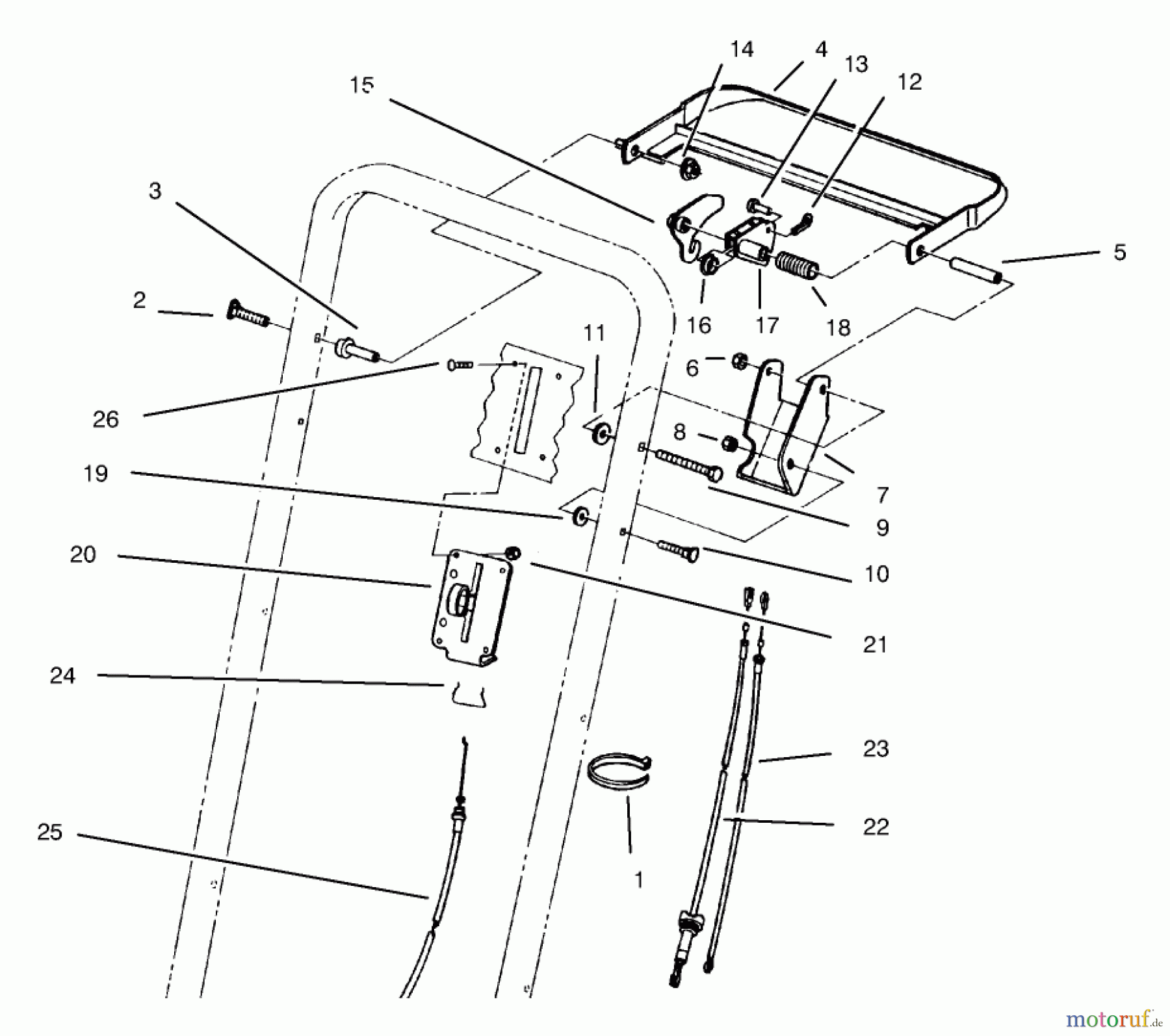  Rasenmäher 22154 - Toro Walk-Behind Mower (SN: 7900001 - 7999999) (1997) TRACTION CONTROL ASSEMBLY