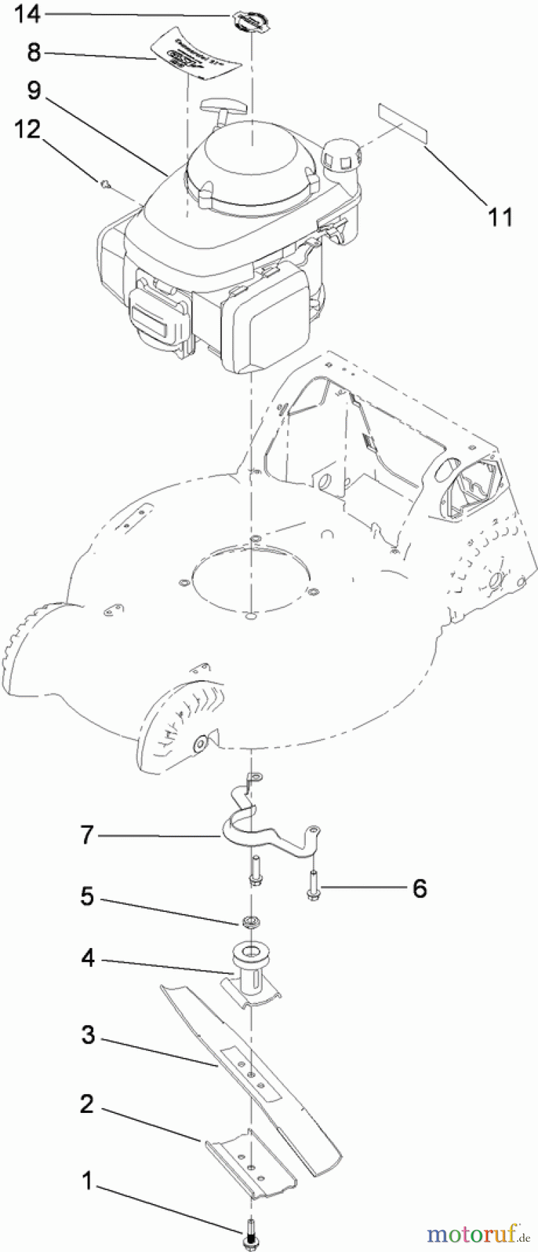  Rasenmäher 22156TE - Toro Commercial 53cm Lawn Mower (SN: 310001001 - 310999999) (2010) ENGINE AND BLADE ASSEMBLY