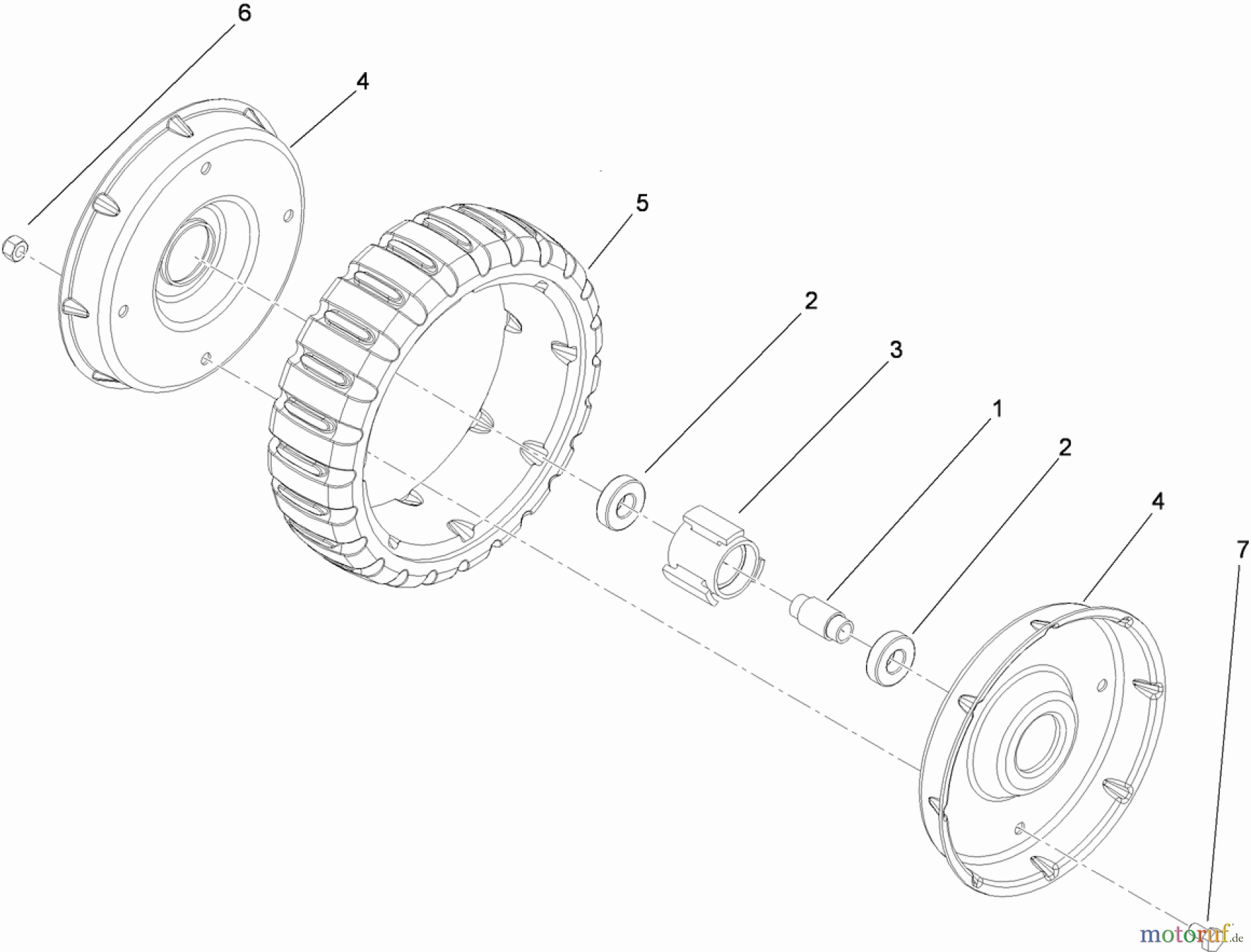  Rasenmäher 22156TE - Toro Commercial 53cm Lawn Mower (SN: 310001001 - 310999999) (2010) WHEEL ASSEMBLY NO. 117-5252