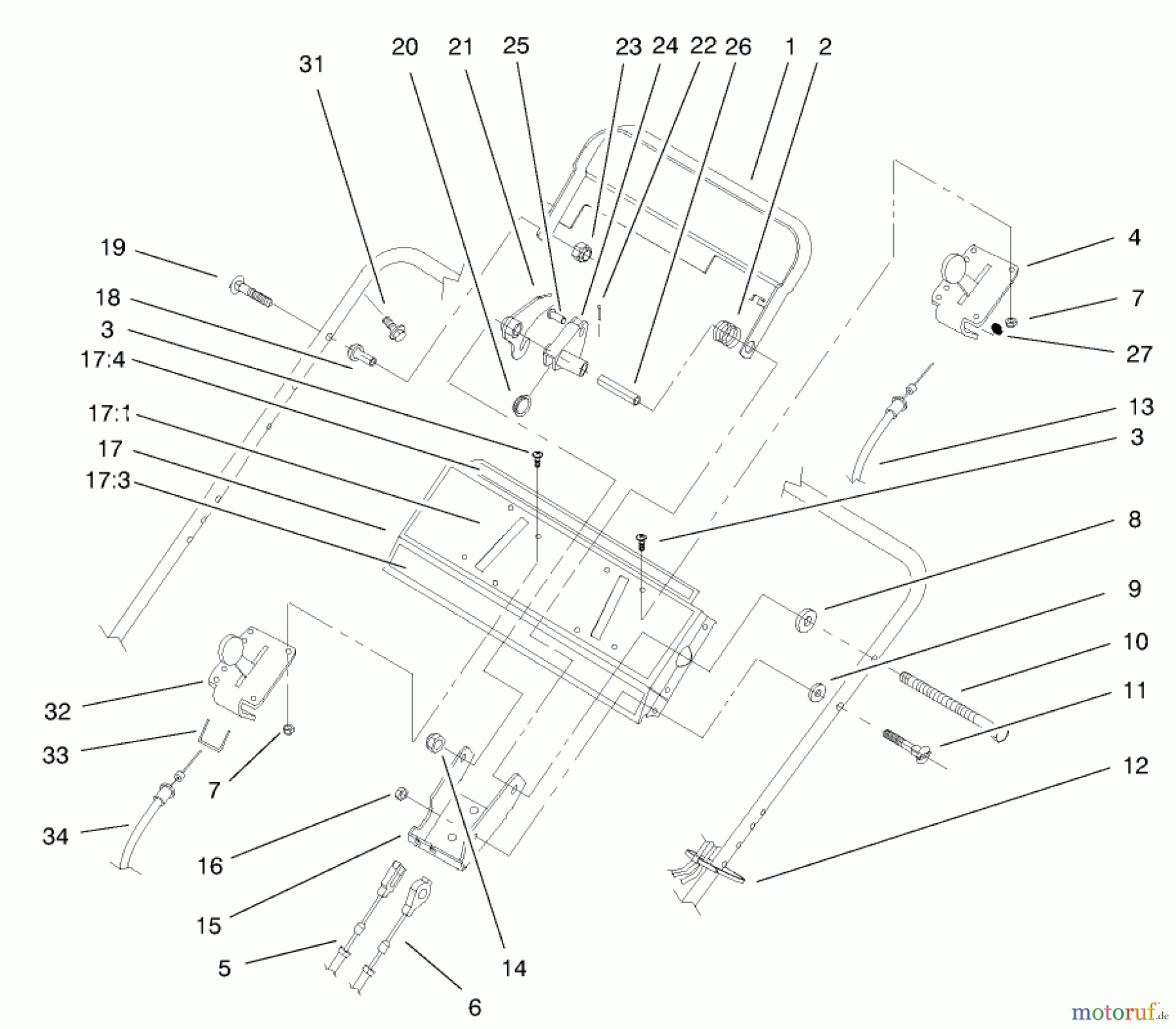  Rasenmäher 22157 - Toro 53cm Recycler/Rear-Bagger Mower (SN: 220000001 - 220999999) (2002) HANDLE CONTROL ASSEMBLY