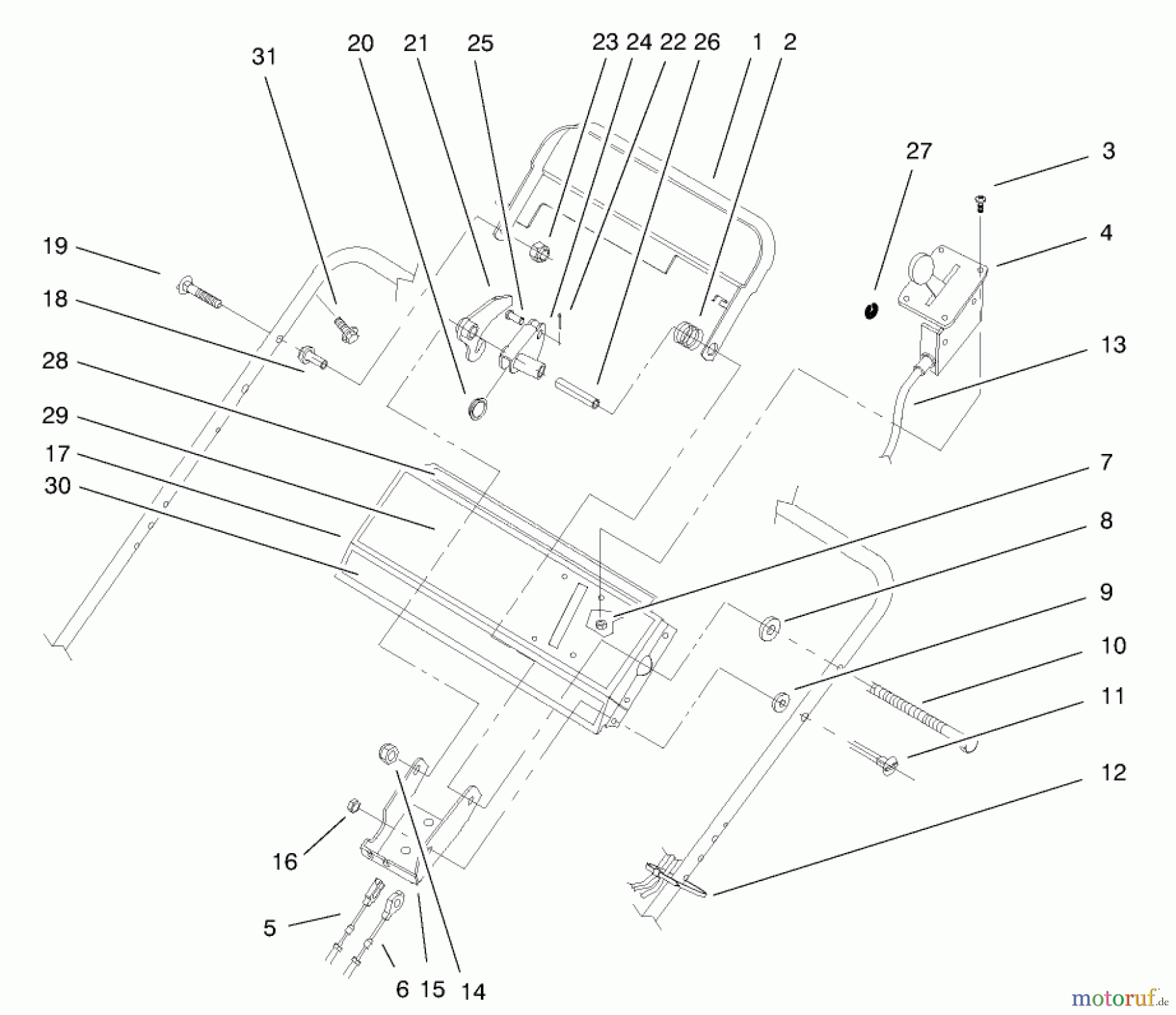  Rasenmäher 22157 - Toro 53cm Recycler/Rear-Bagger Mower (SN: 8900001 - 8999999) (1998) HANDLE CONTROL ASSEMBLY