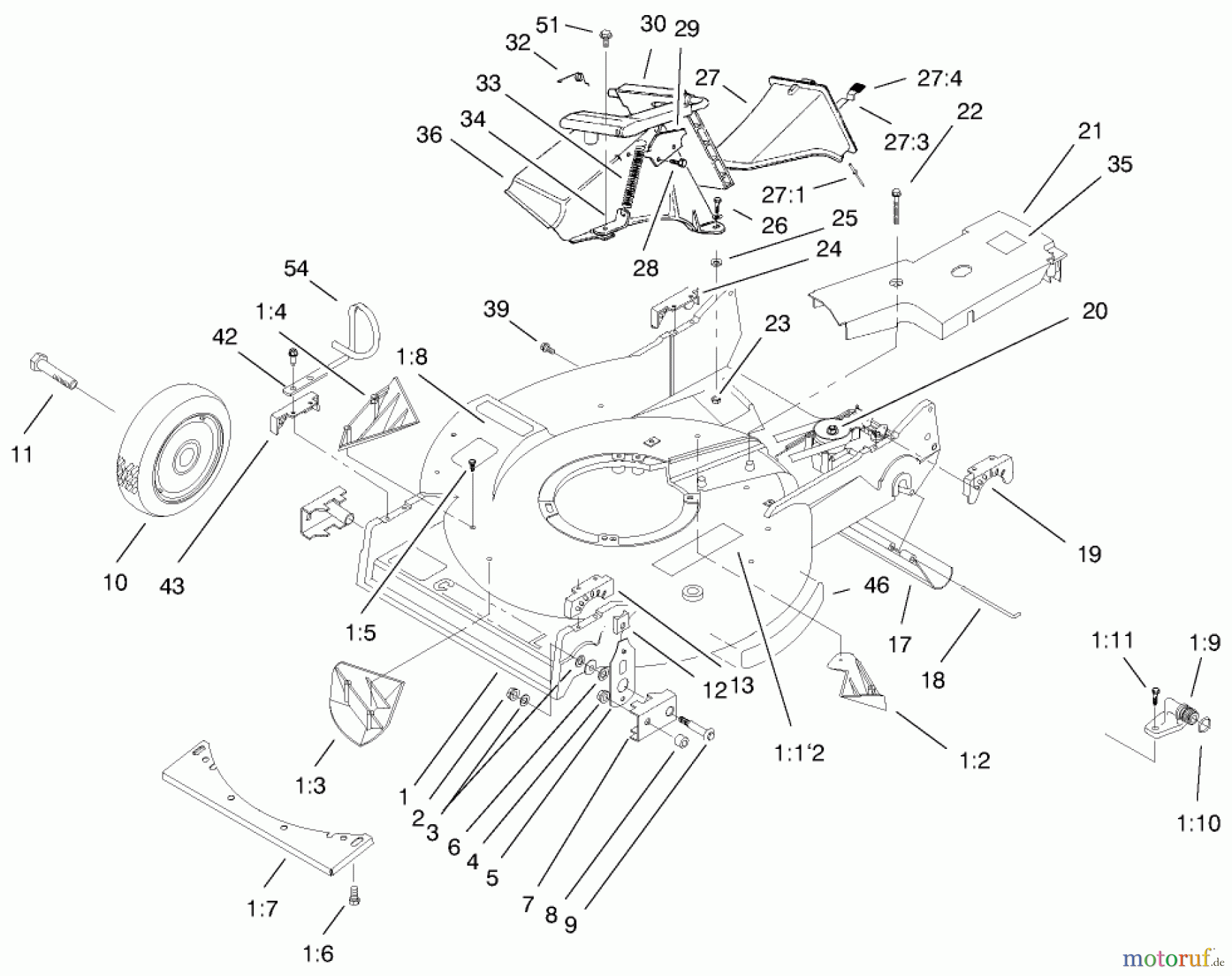  Rasenmäher 22158 - Toro Recycler Rear Bagger Mower (SN: 200000001 - 200999999) (2000) HOUSING ASSEMBLY