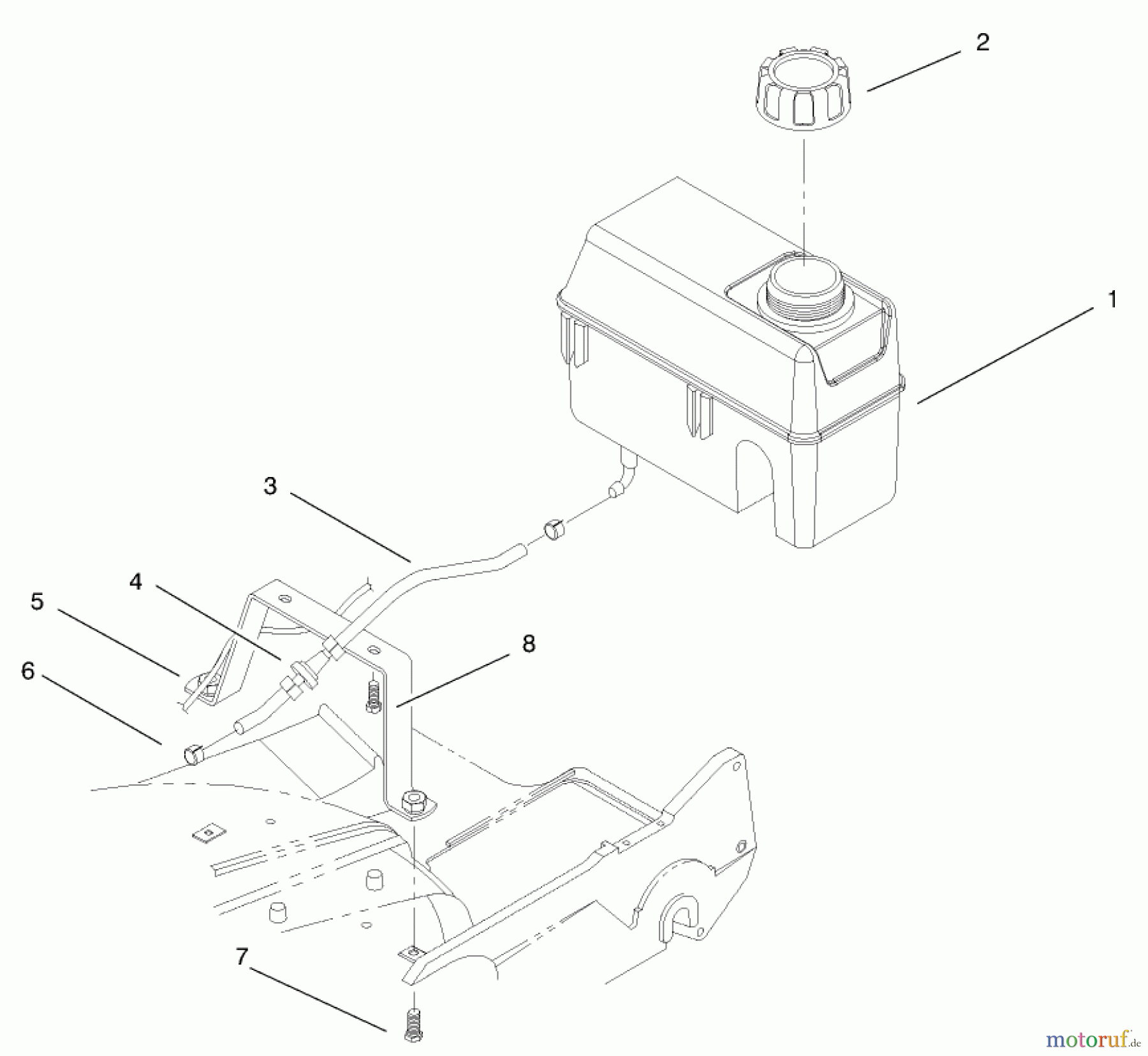  Rasenmäher 22160 - Toro Recycler Mower (SN: 200000001 - 200999999) (2000) FUEL TANK ASSEMBLY