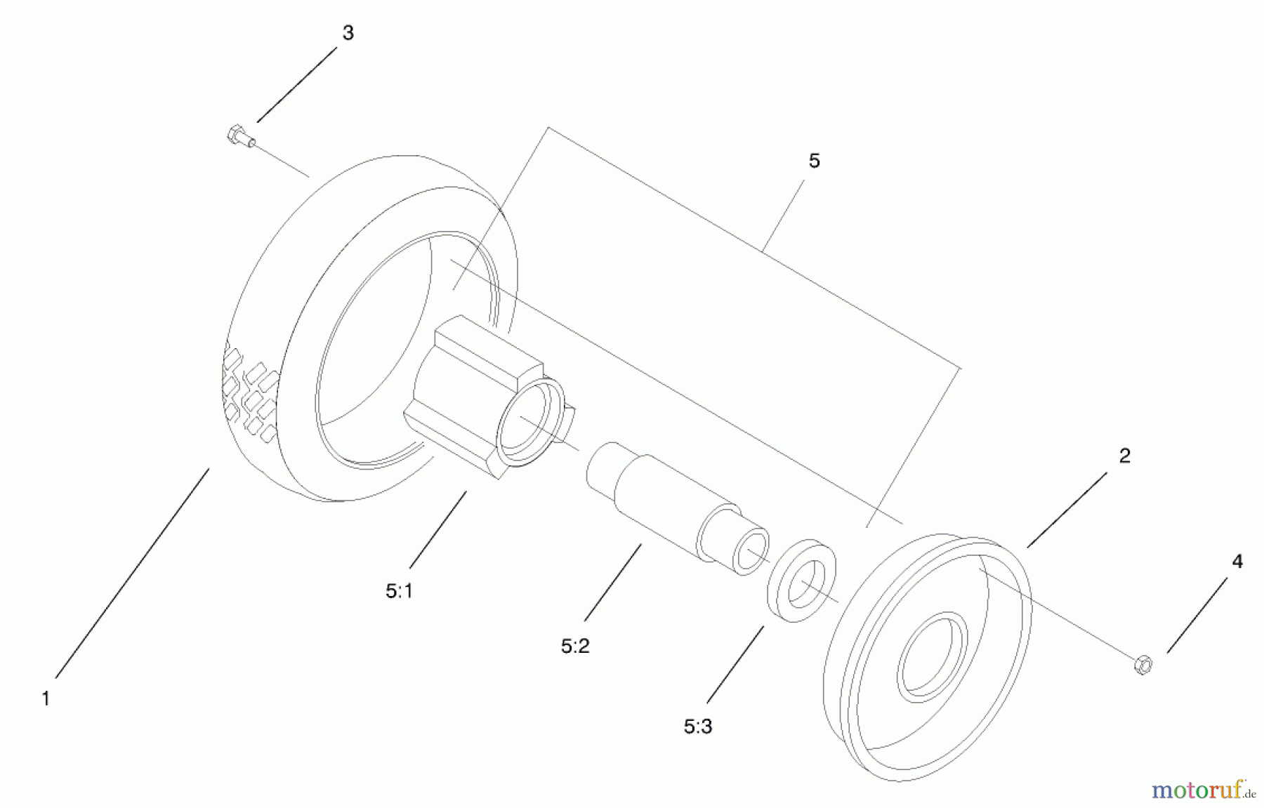  Rasenmäher 22160 - Toro Recycler Mower (SN: 200000001 - 200999999) (2000) WHEEL & TIRE ASSEMBLY