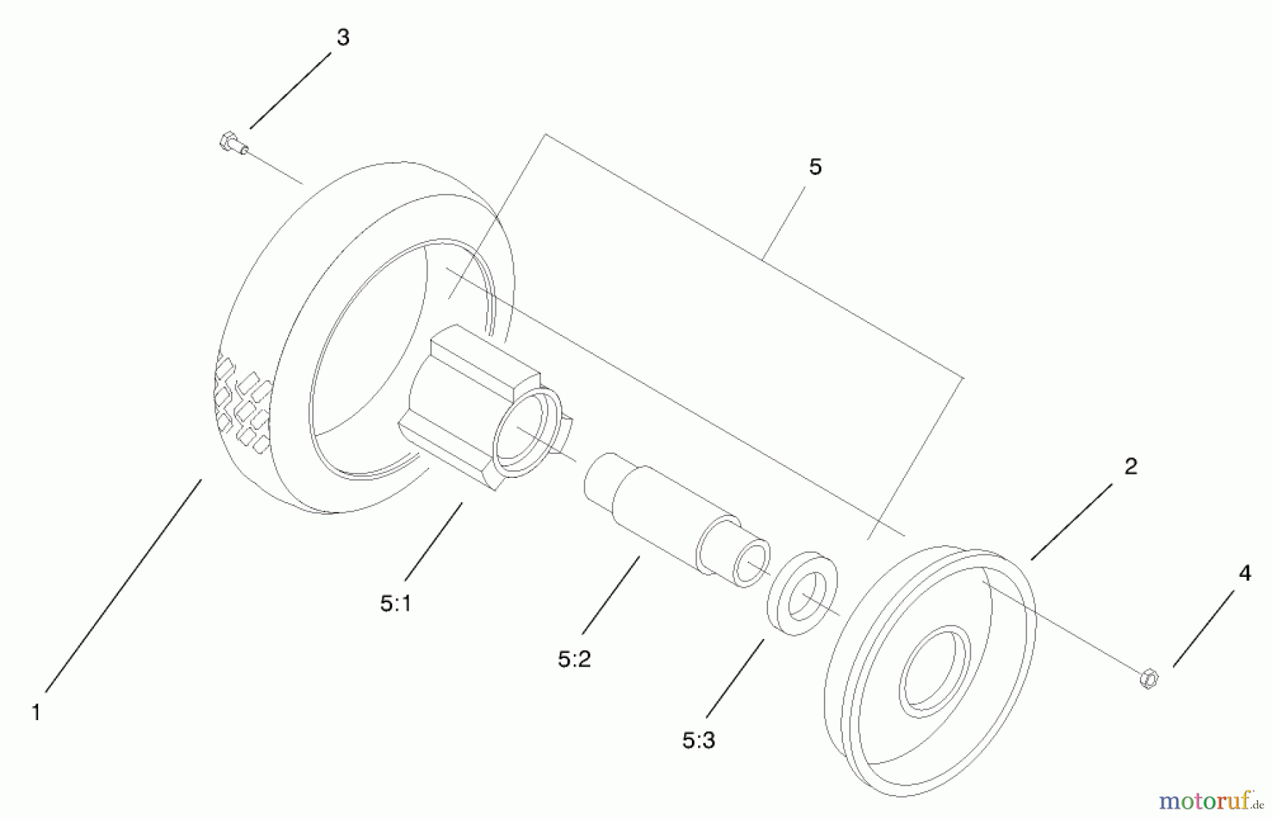  Rasenmäher 22161 - Toro Recycler Mower (SN: 200000001 - 200999999) (2000) FRONT WHEEL & TIRE ASSEMBLY