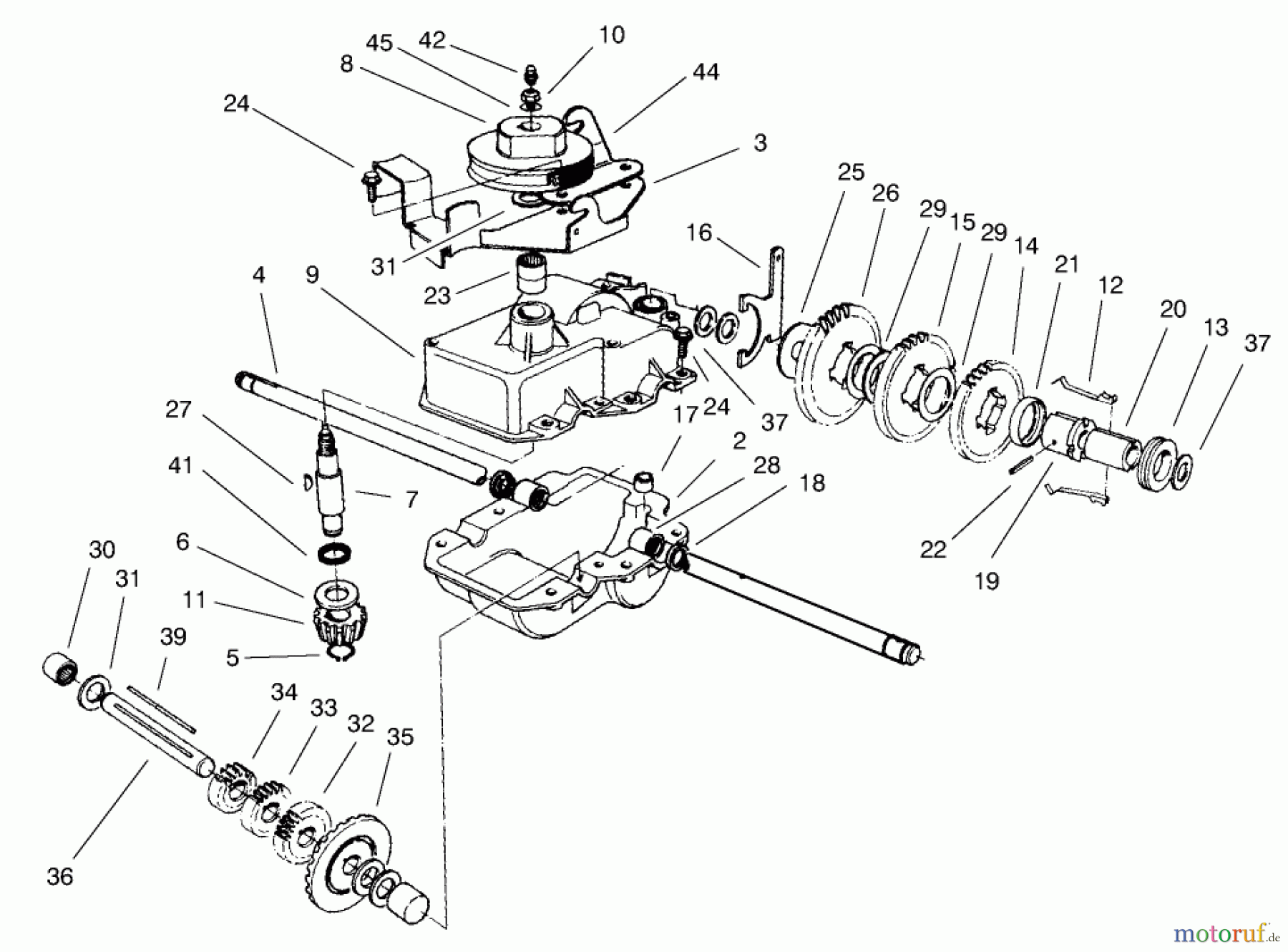  Rasenmäher 22161 - Toro Recycler Mower (SN: 200000001 - 200999999) (2000) GEAR CASE ASSEMBLY