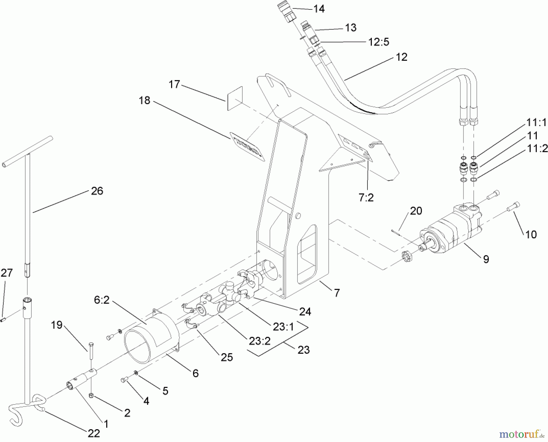  Compact Utility Attachments 22420 - Toro Bore Drive Head Attachment, Dingo Compact Utility Loader (SN: 250000001 - 250999999) (2005) BORE DRIVE HEAD ASSEMBLY