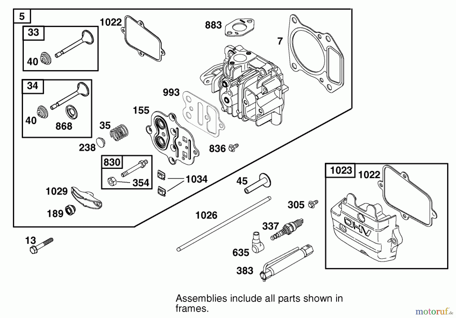  Rasenmäher 22162 - Toro Recycler Mower (SN: 210000001 - 210999999) (2001) CYLINDER HEAD ASSEMBLY