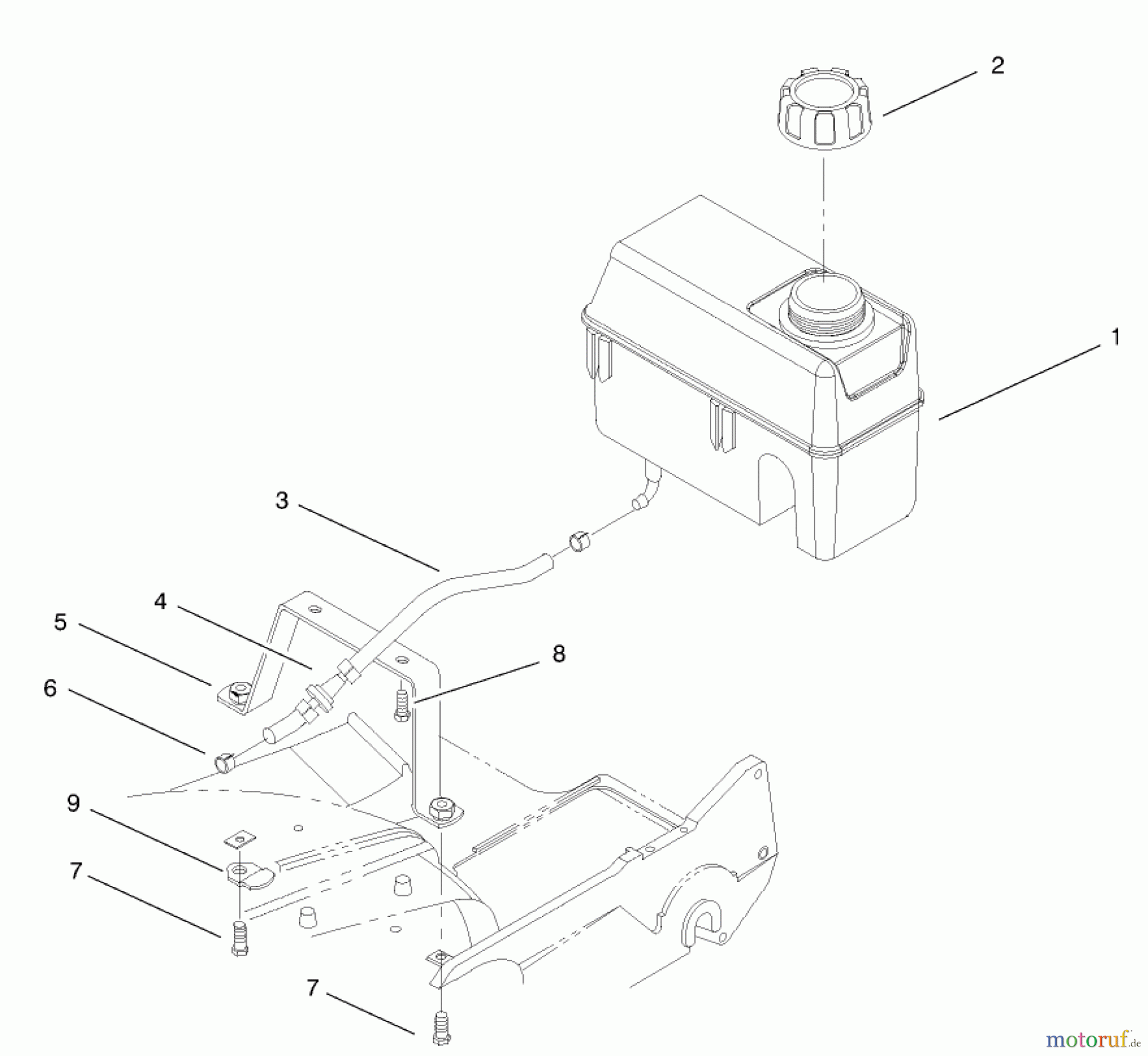  Rasenmäher 22162 - Toro Recycler Mower (SN: 210000001 - 210999999) (2001) FUEL TANK ASSEMBLY