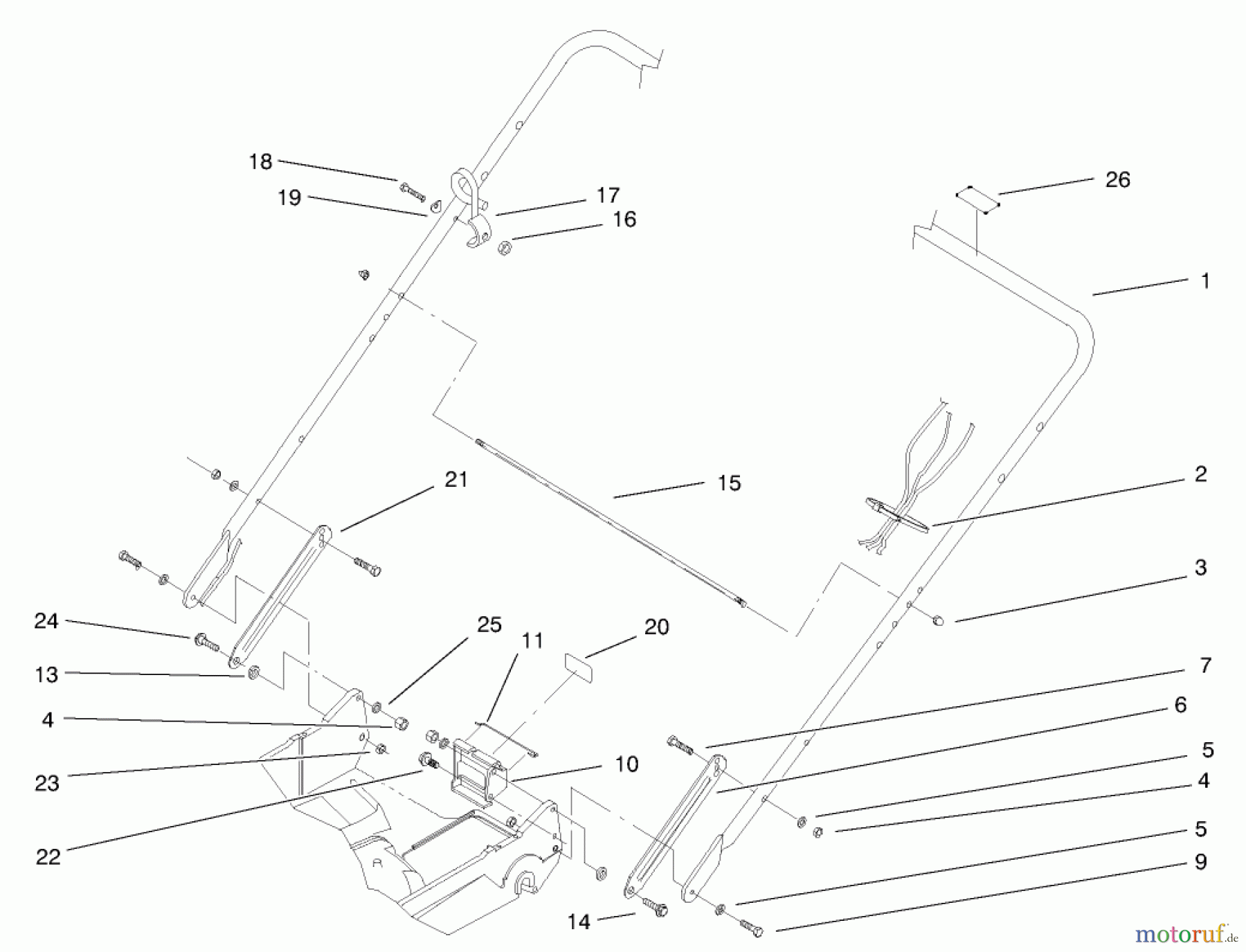  Rasenmäher 22162 - Toro Recycler Mower (SN: 210000001 - 210999999) (2001) HANDLE ASSEMBLY