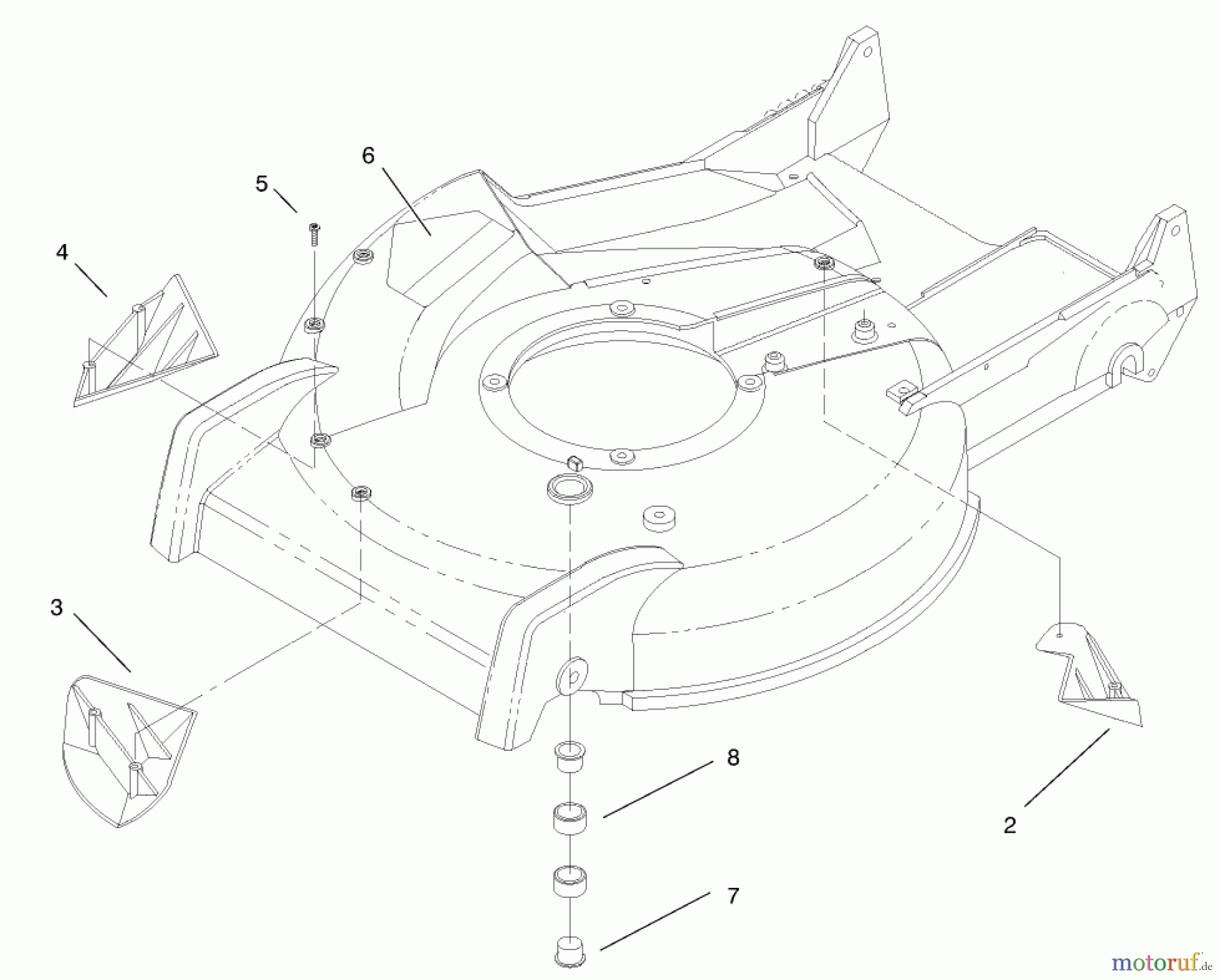  Rasenmäher 22162 - Toro Recycler Mower (SN: 210000001 - 210999999) (2001) HOUSING ASSEMBLY NO. 98-7146