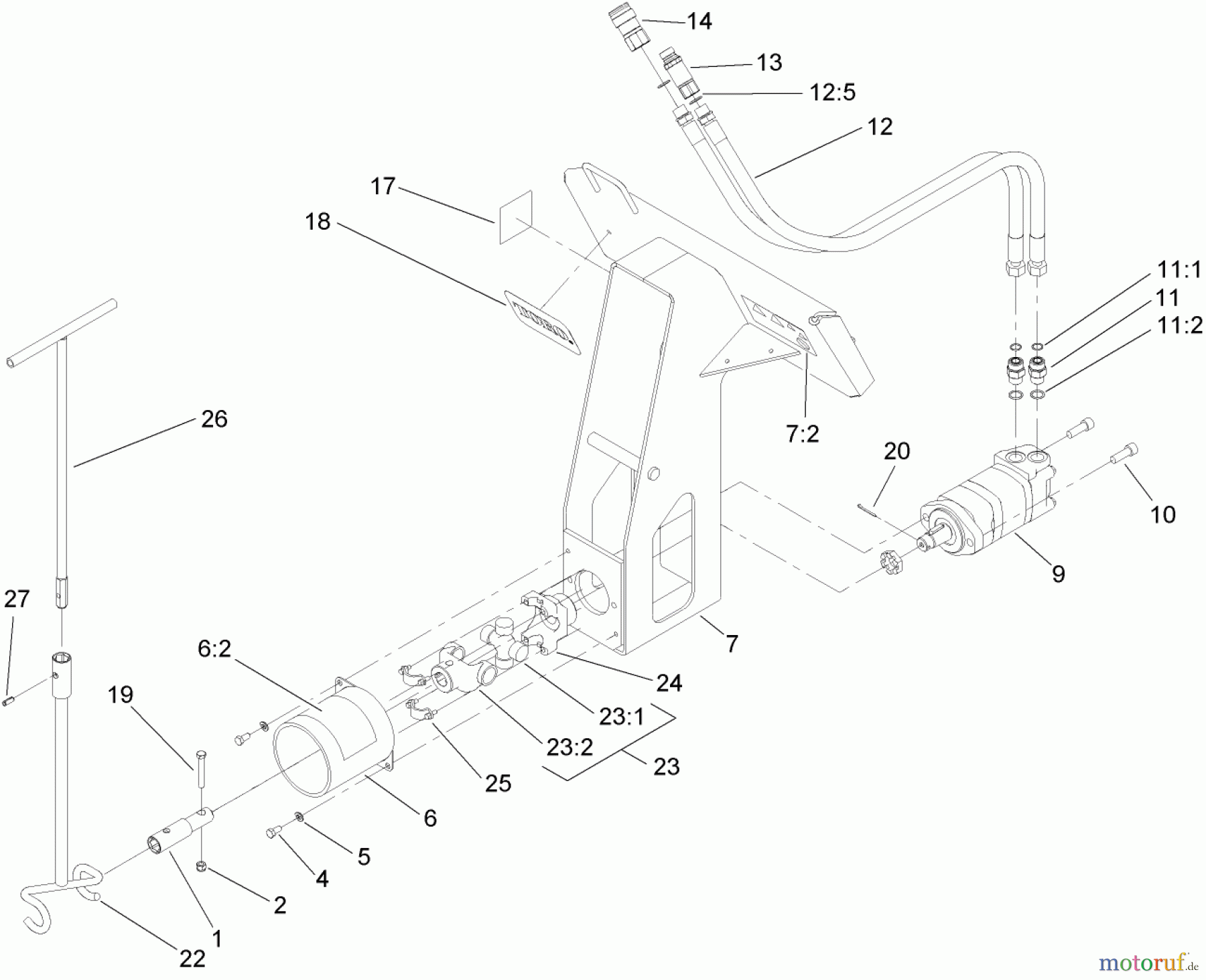  Compact Utility Attachments 22420 - Toro Bore Drive Head Attachment, Dingo Compact Utility Loader (SN: 280000001 - 280999999) (2008) BORE DRIVE HEAD ASSEMBLY