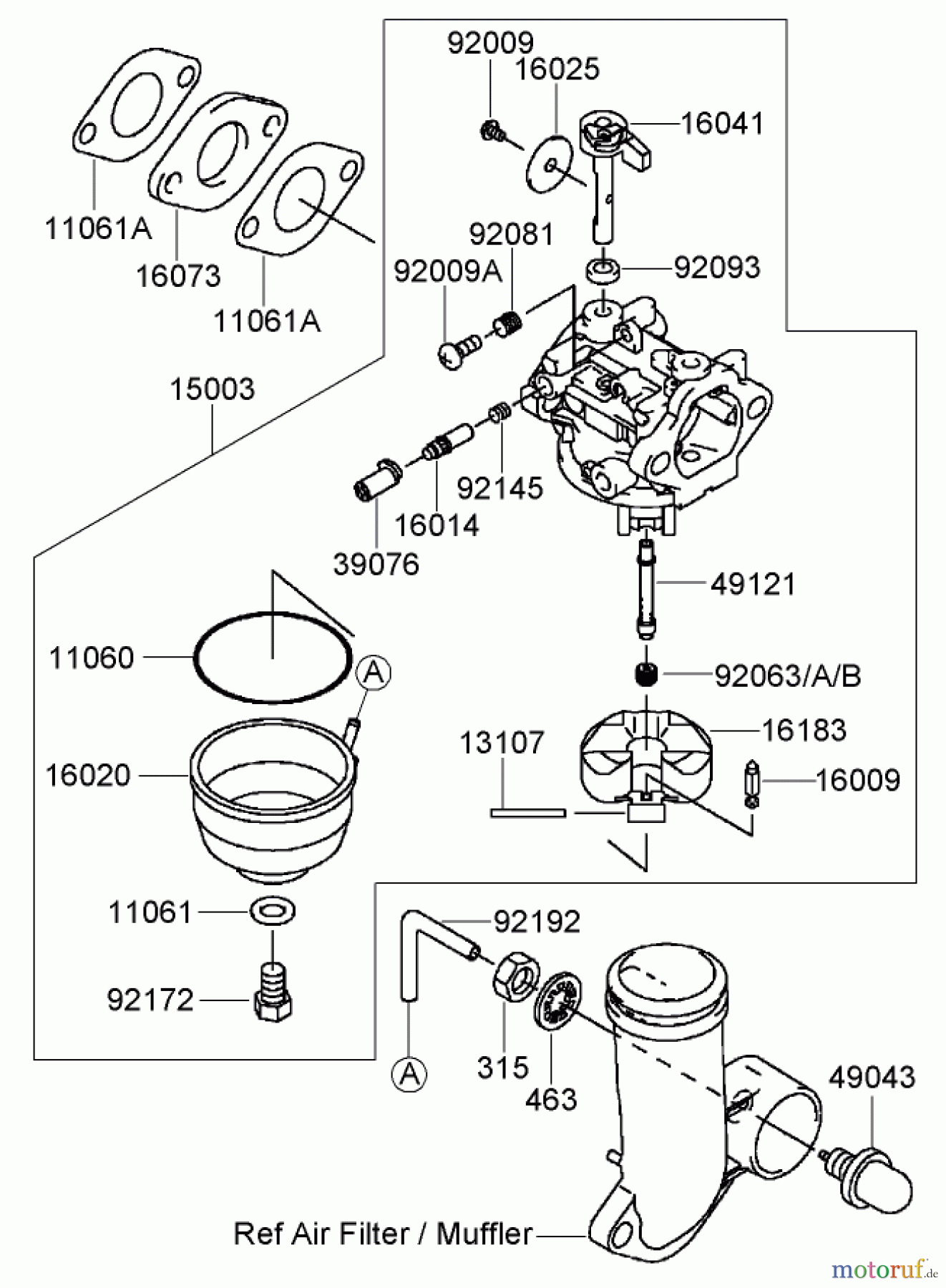  Rasenmäher 22163 - Toro PT21 Trim Mower (SN: 270000001 - 270999999) (2007) CARBURETOR ASSEMBLY KAWASAKI FJ180V-AS28