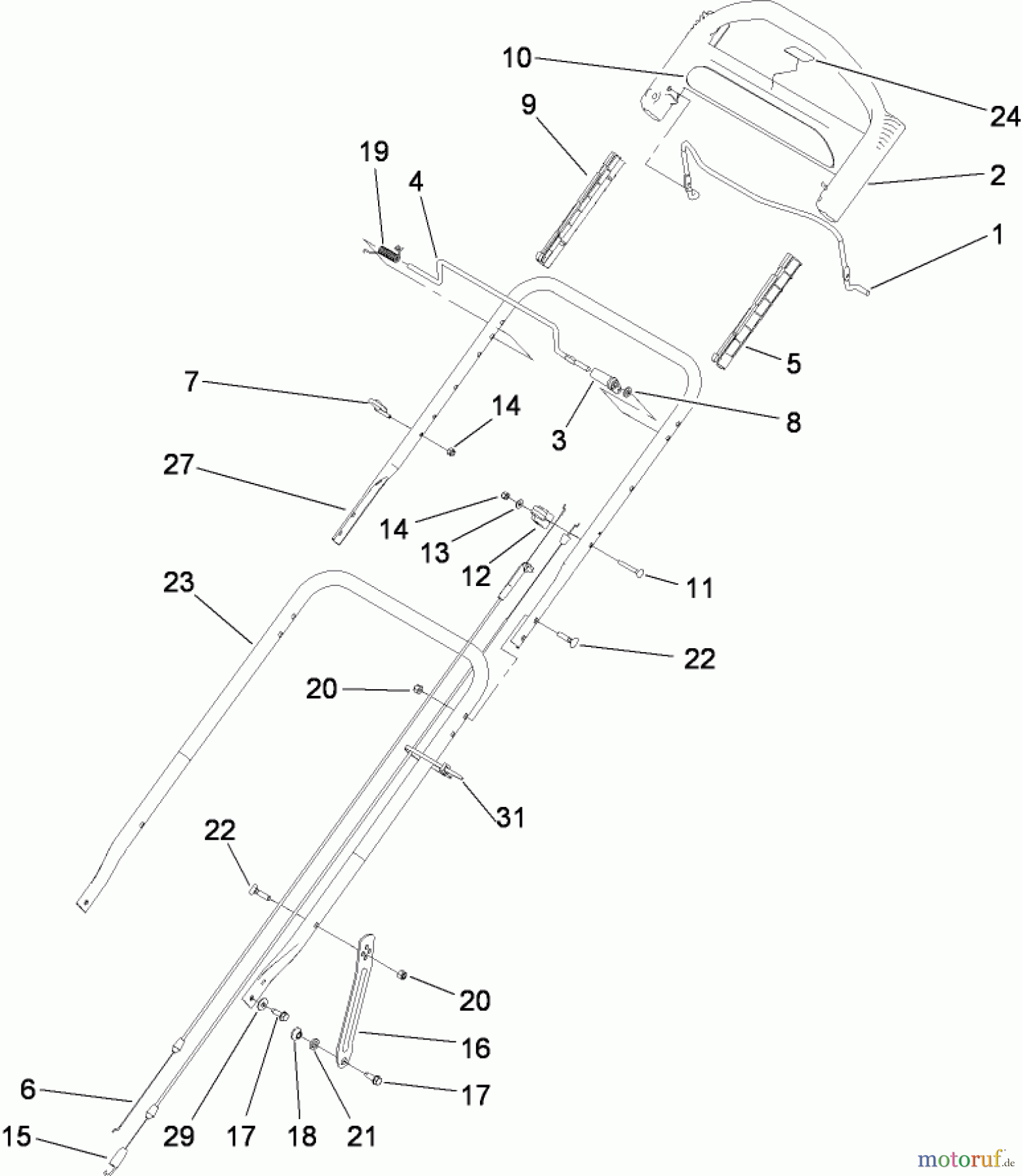  Rasenmäher 22164TE - Toro HD53 Lawn Mower (SN: 280000001 - 280999999) (2008) HANDLE ASSEMBLY