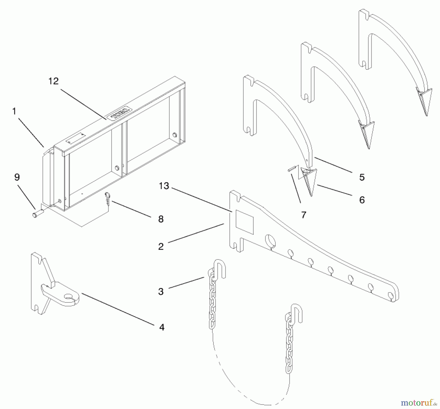  Compact Utility Attachments 22423 - Toro Multi-Purpose Tool, Dingo Compact Utility Loader (SN: 200000001 - 200000300) (2000) MULTI-PURPOSE TOOL ASSEMBLY