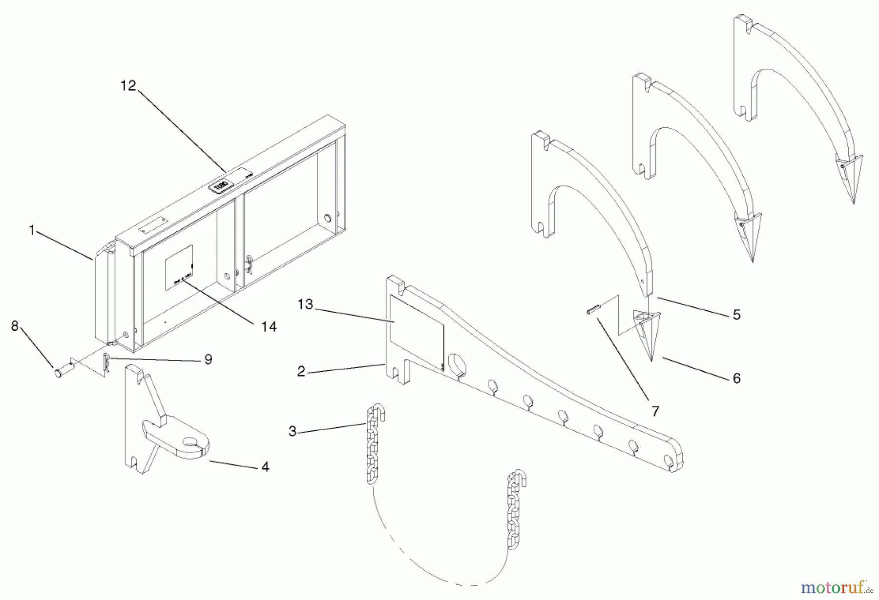  Compact Utility Attachments 22423 - Toro Multi-Purpose Tool, Dingo Compact Utility Loader (SN: 220000001 - 220999999) (2002) MULTI-PURPOSE TOOL ASSEMBLY