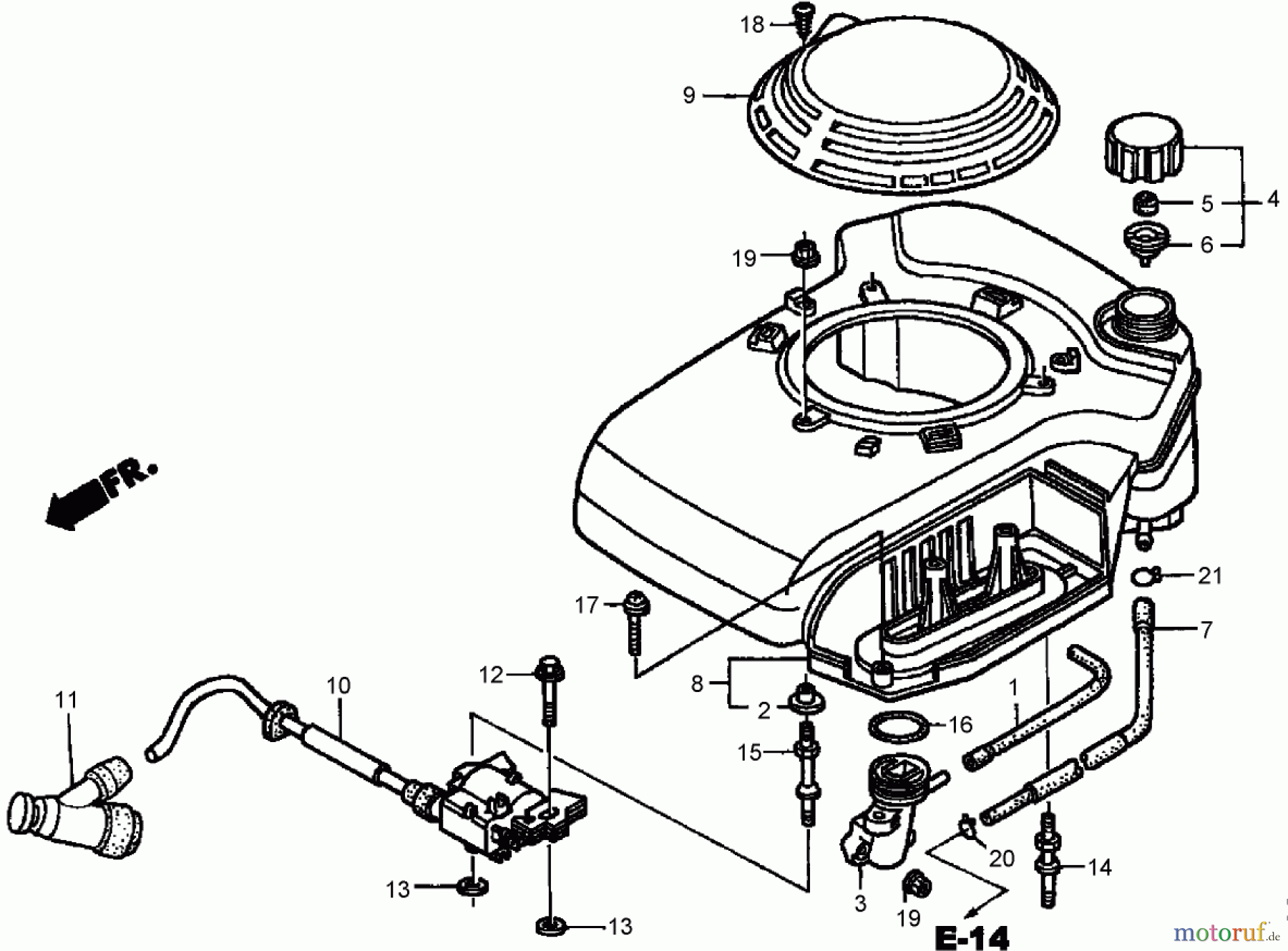  Rasenmäher 22168TE - Toro 53cm Heavy-Duty Recycler Mower (SN: 250000001 - 250999999) (2005) FAN COVER ASSEMBLY HONDA GXV160A1 T1AH