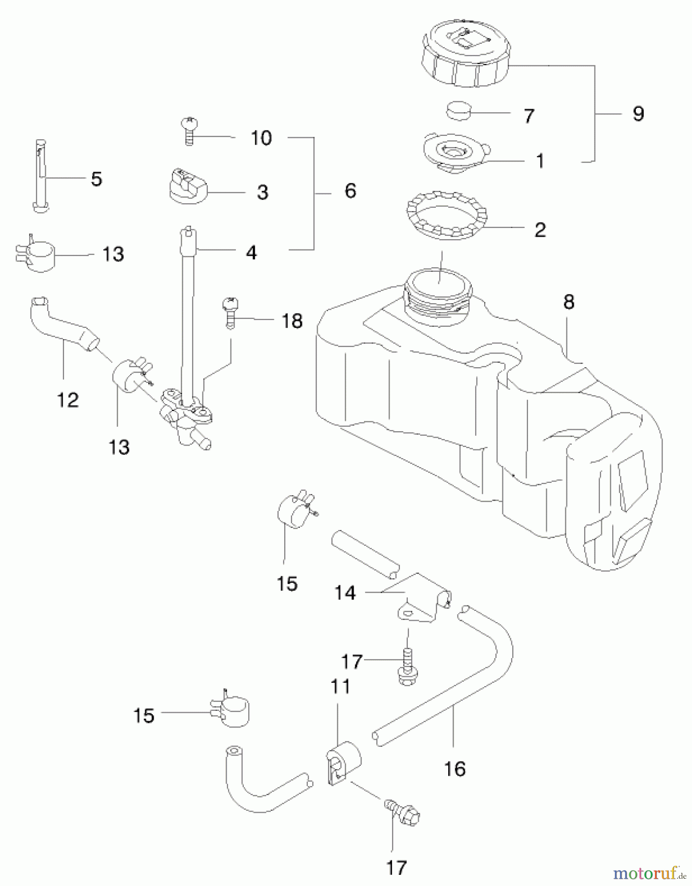  Rasenmäher 22170 - Toro Recycler Mower (SN: 200000001 - 200999999) (2000) FUEL TANK/FUEL VALVE