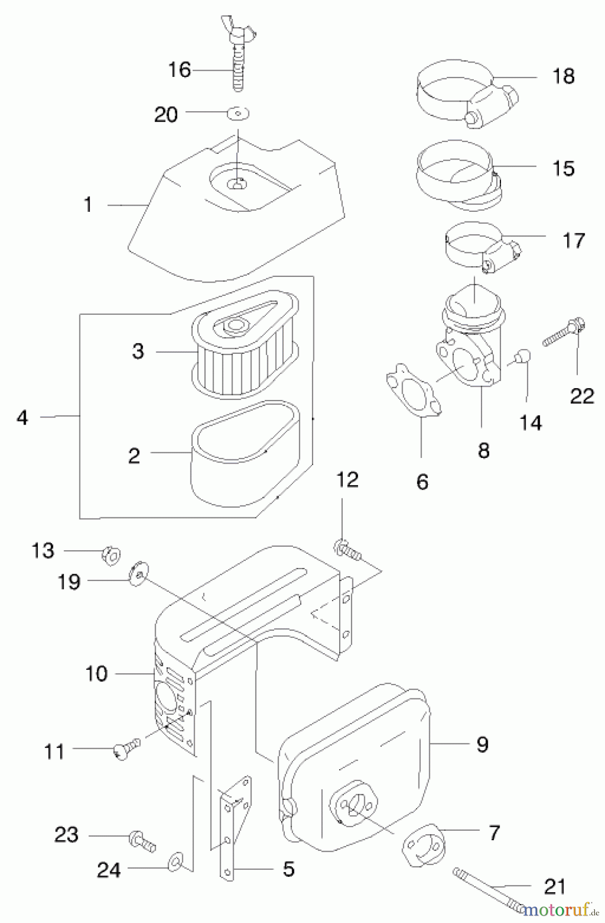  Rasenmäher 22170 - Toro Recycler Mower (SN: 9900001 - 9999999) (1999) AIR FILTER/MUFFLER