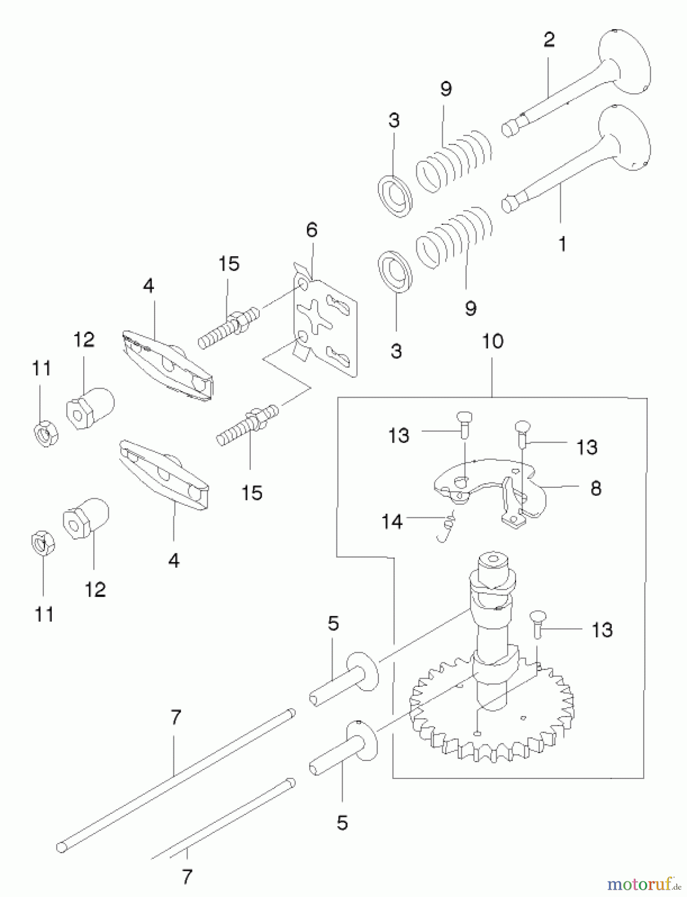  Rasenmäher 22171 - Toro Recycler Mower (SN: 230000001 - 230999999) (2003) VALVE AND CAMSHAFT ASSEMBLY