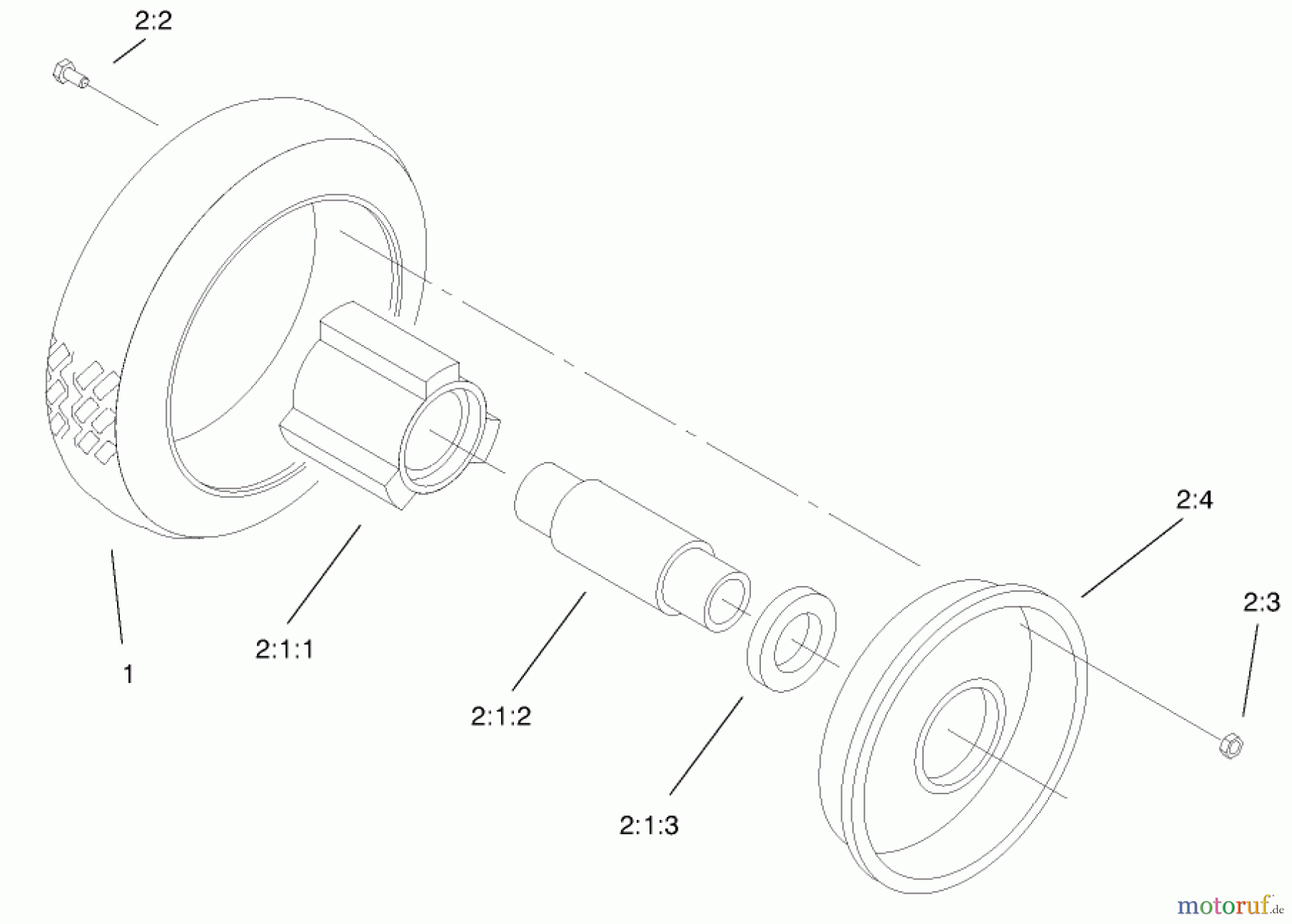  Rasenmäher 22171 - Toro Recycler Mower (SN: 9900001 - 9999999) (1999) FRONT WHEEL & TIRE ASSEMBLY