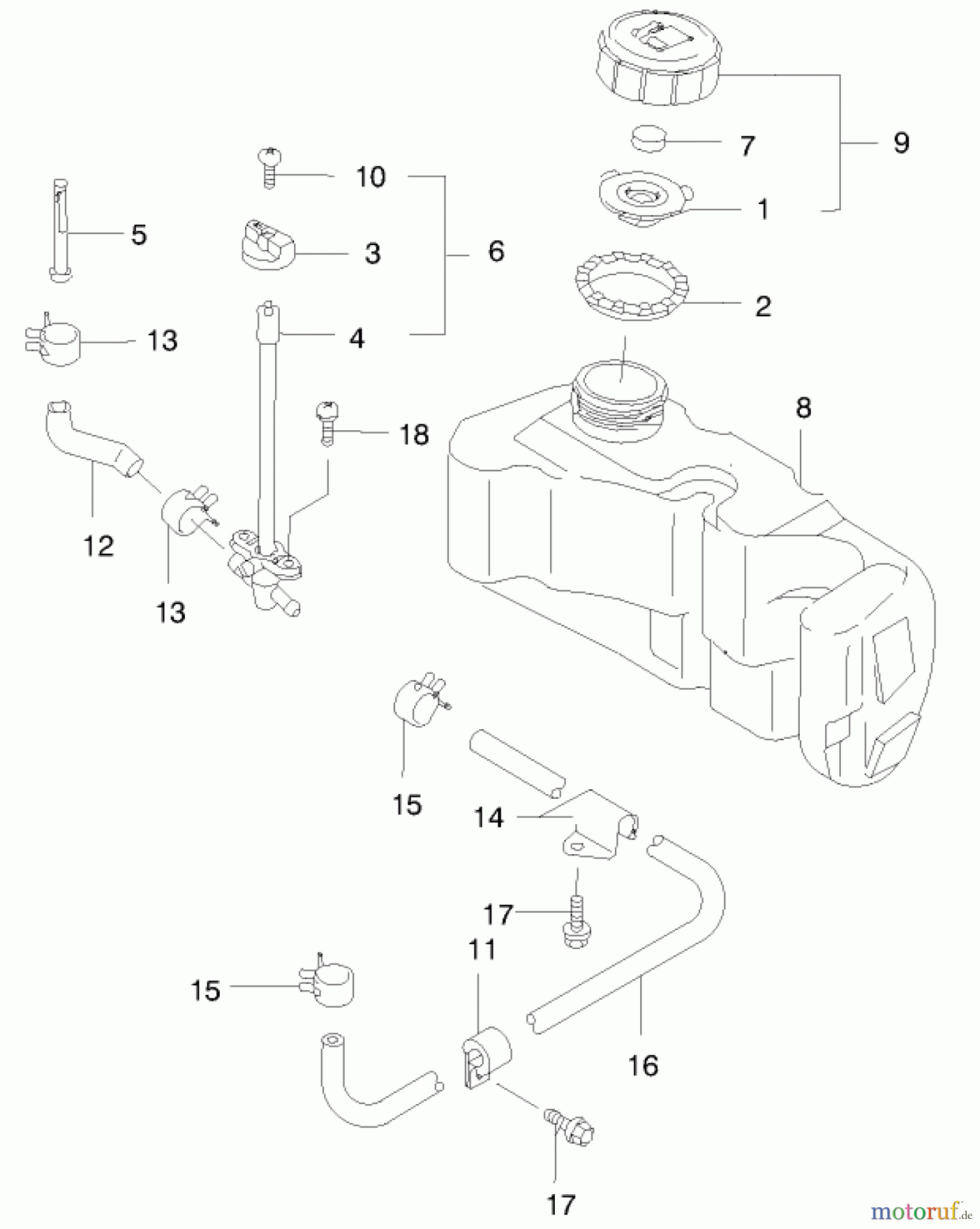  Rasenmäher 22171 - Toro Recycler Mower (SN: 9900001 - 9999999) (1999) FUEL TANK/FUEL VALVE