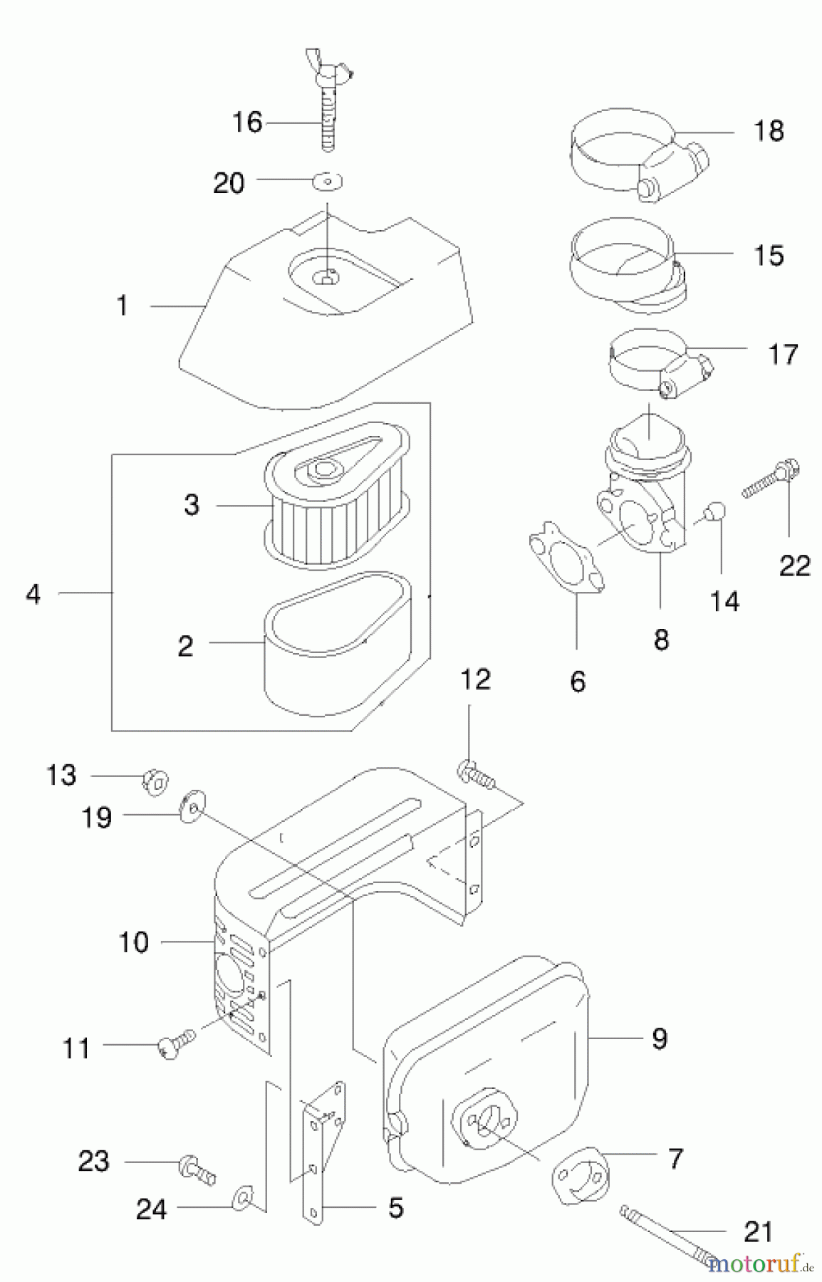  Rasenmäher 22172 - Toro Recycler Mower (SN: 200000001 - 200999999) (2000) AIR FILTER/MUFFLER