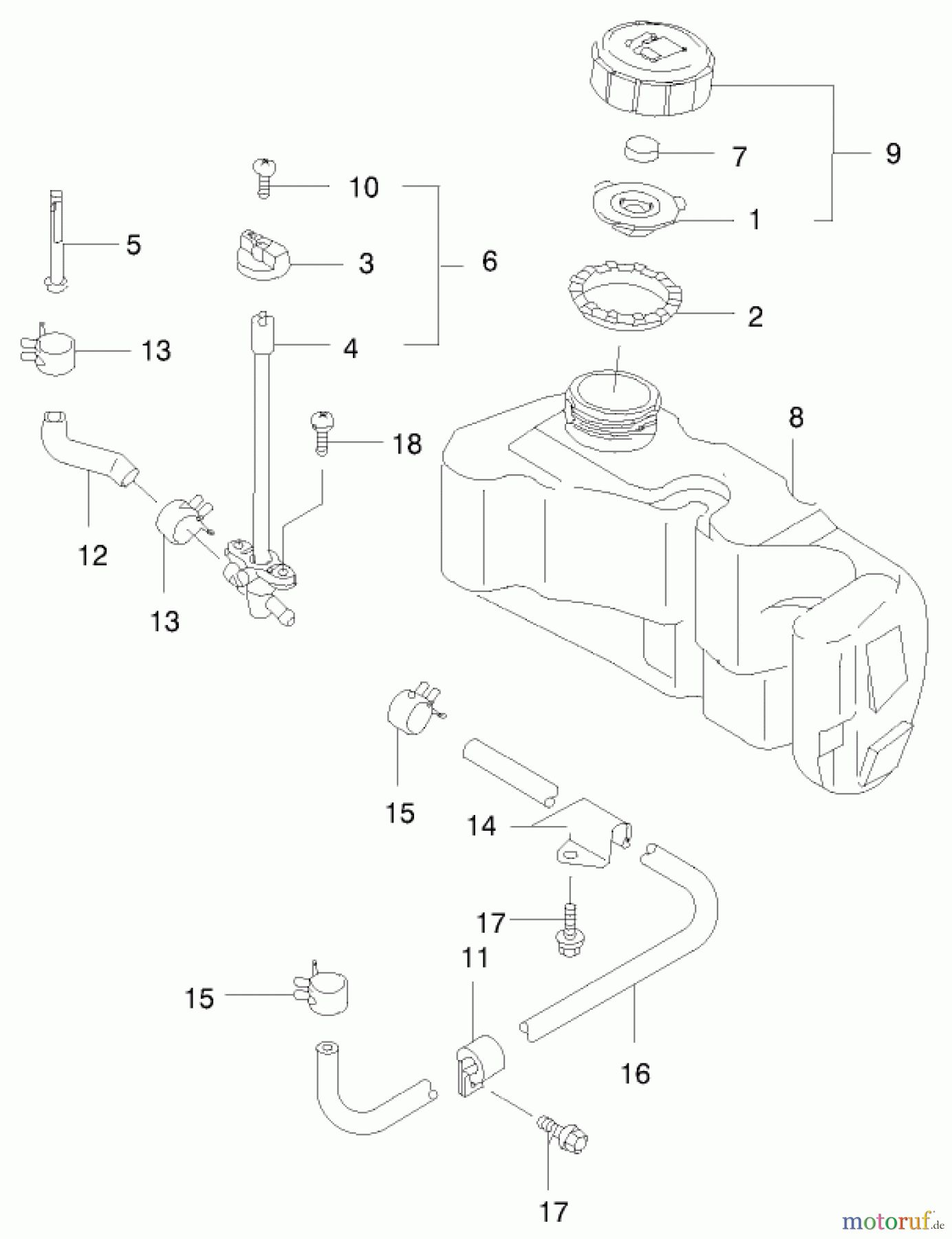  Rasenmäher 22172 - Toro Recycler Mower (SN: 200000001 - 200999999) (2000) FUEL TANK/FUEL VALVE