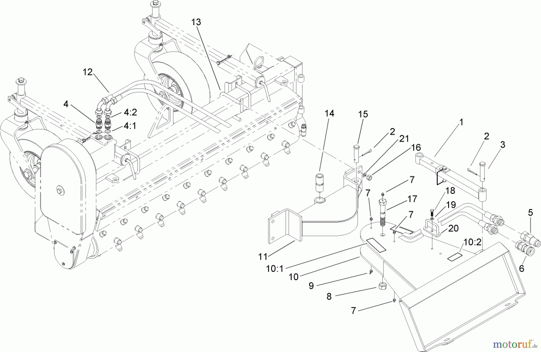  Compact Utility Attachments 22425 - Toro Power Box Rake, Dingo Compact Utility Loaders (SN: 270000001 - 270000050) (2007) MOUNTING ASSEMBLY