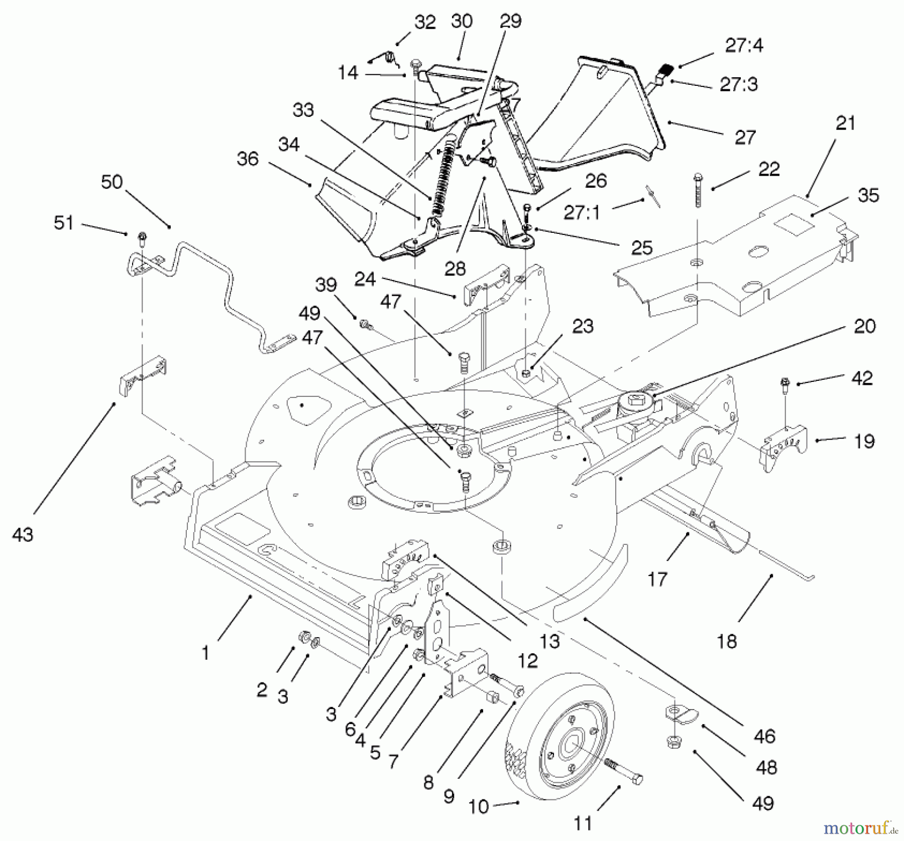  Rasenmäher 22172 - Toro Recycler Mower (SN: 220000001 - 220999999) (2002) HOUSING ASSEMBLY