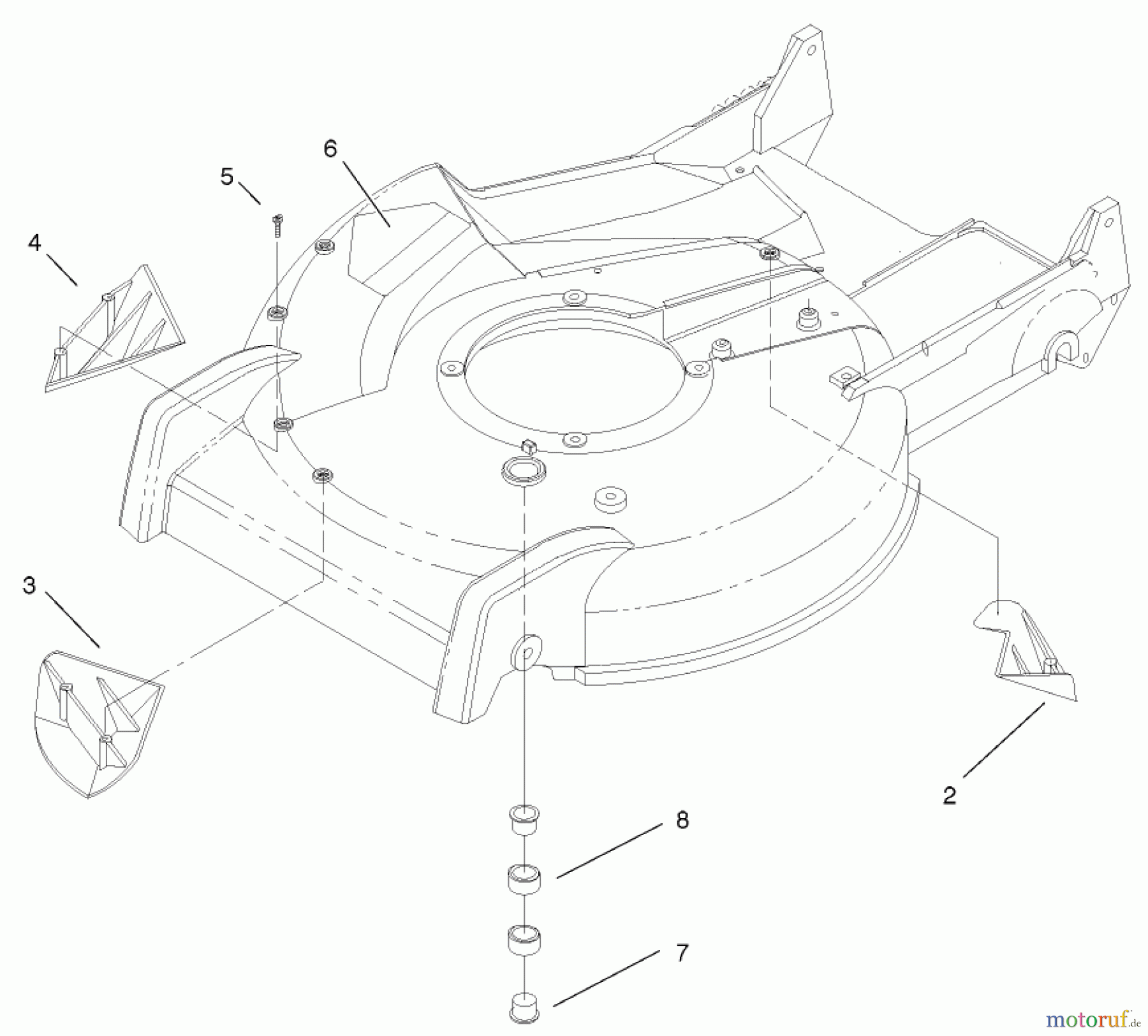  Rasenmäher 22172 - Toro Recycler Mower (SN: 220000001 - 220999999) (2002) HOUSING ASSEMBLY 98-7146