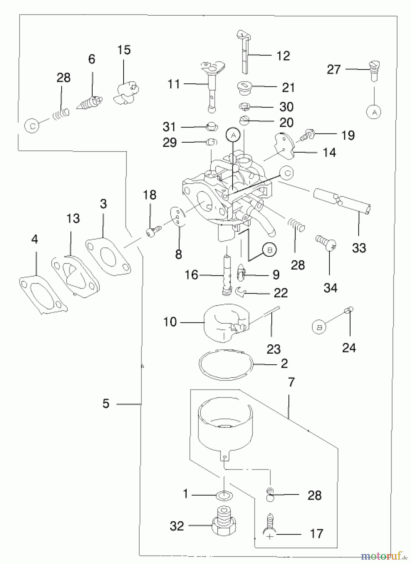  Rasenmäher 22173 - Toro 53cm Heavy-Duty Recycler Mower (SN: 210000001 - 210999999) (2001) CARBURETOR ASSEMBLY