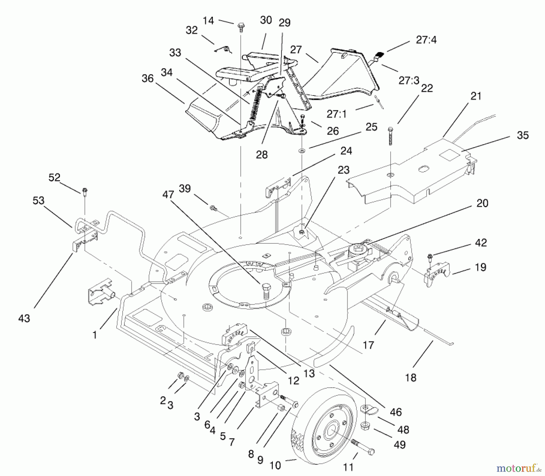  Rasenmäher 22173 - Toro 53cm Heavy-Duty Recycler Mower (SN: 220000001 - 220999999) (2002) HOUSING ASSEMBLY