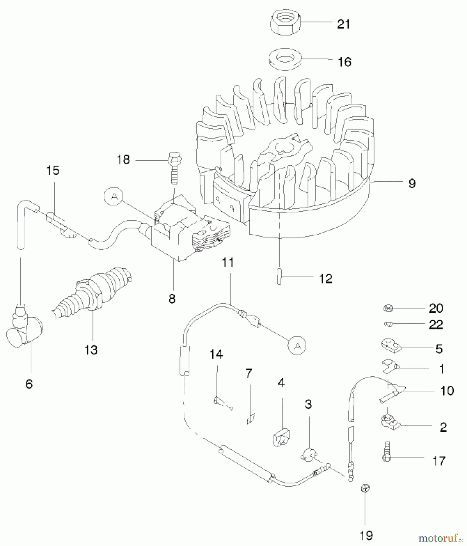  Rasenmäher 22174 - Toro 53cm Heavy-Duty Recycler Mower (SN: 210000001 - 210999999) (2001) FLYWHEEL AND IGNITION ASSEMBLY